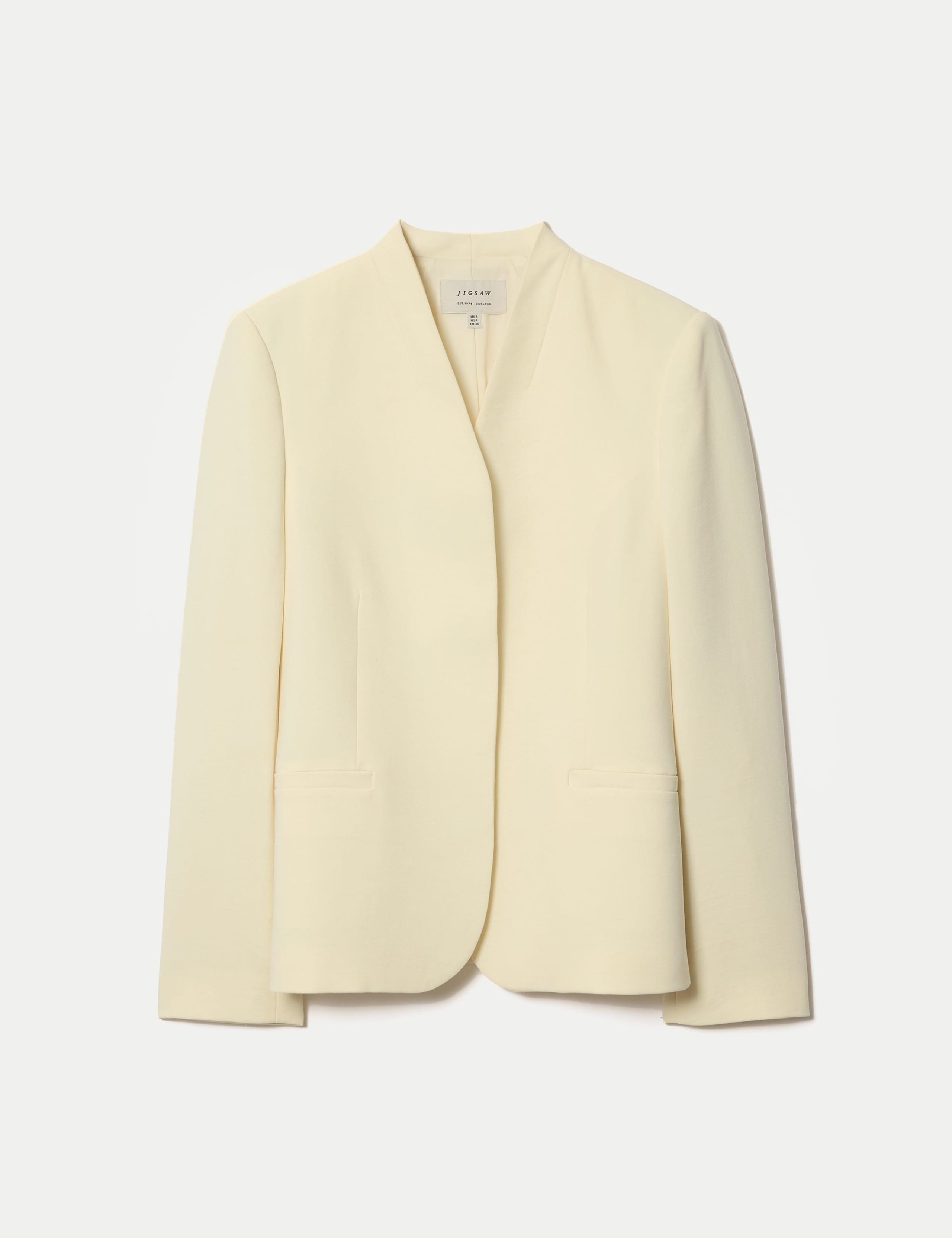 Tailored Collarless Blazer 2 of 8