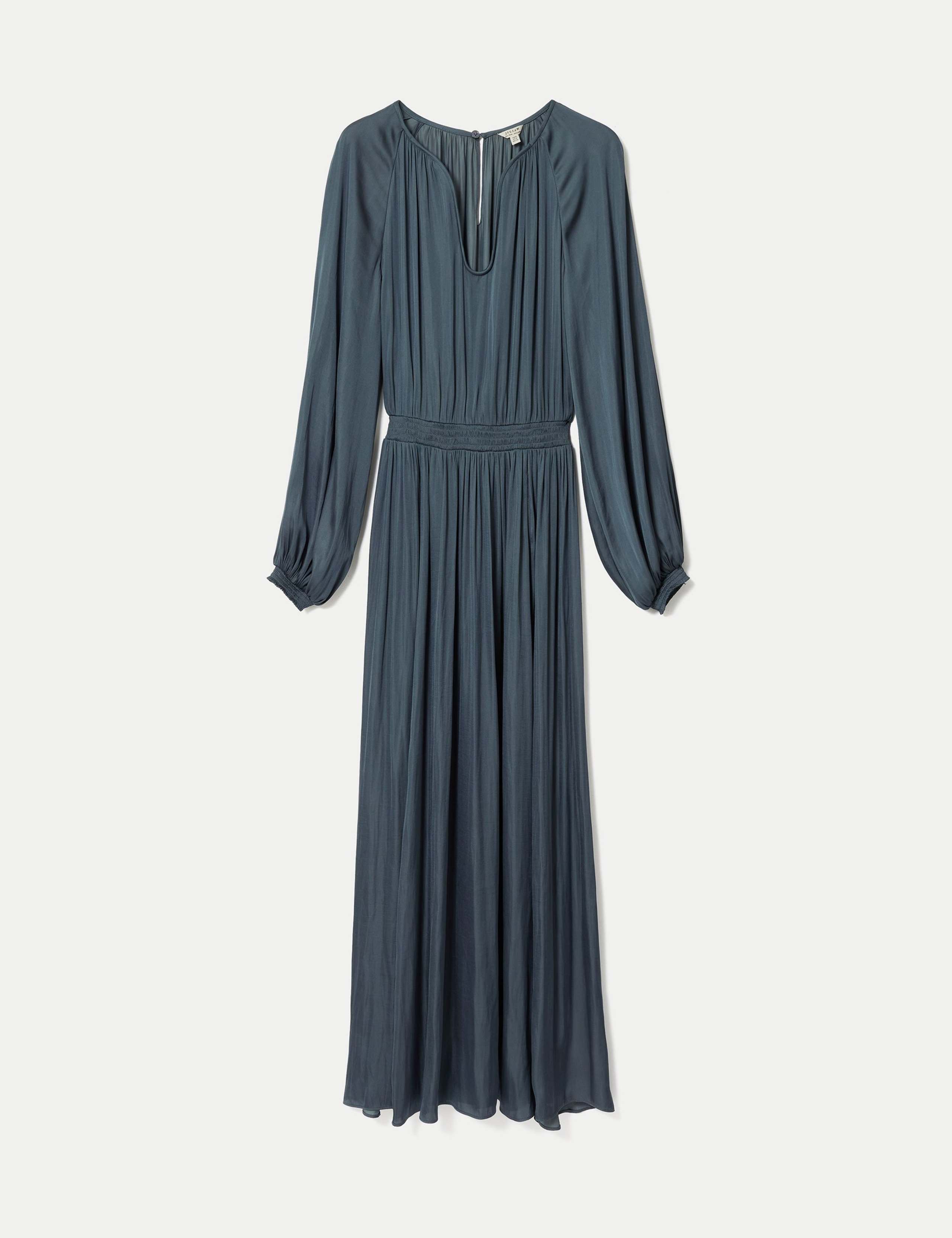 Satin U-Neck Midaxi Relaxed Waisted Dress 2 of 6