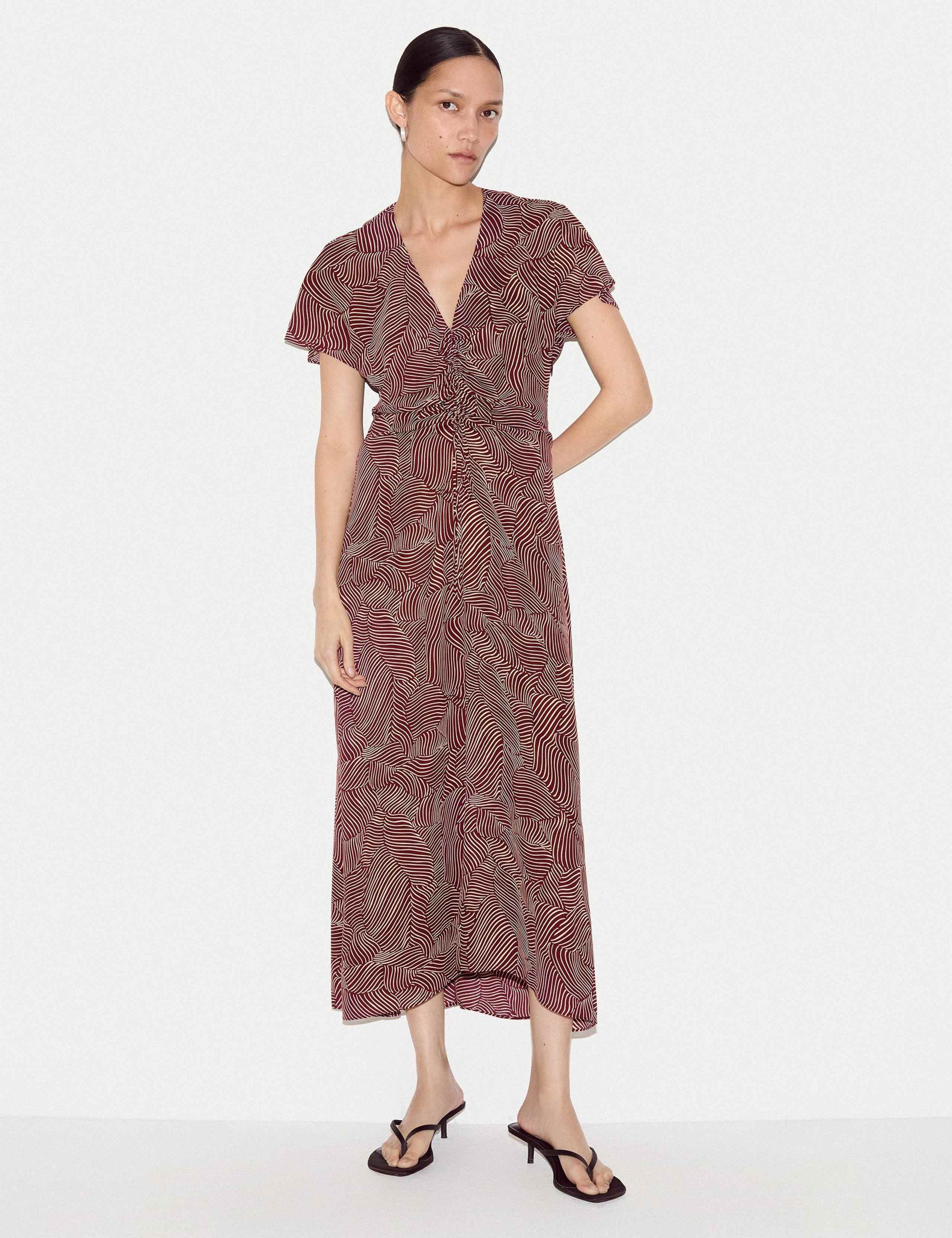 Crepe Printed Midaxi Tea Dress 1 of 6