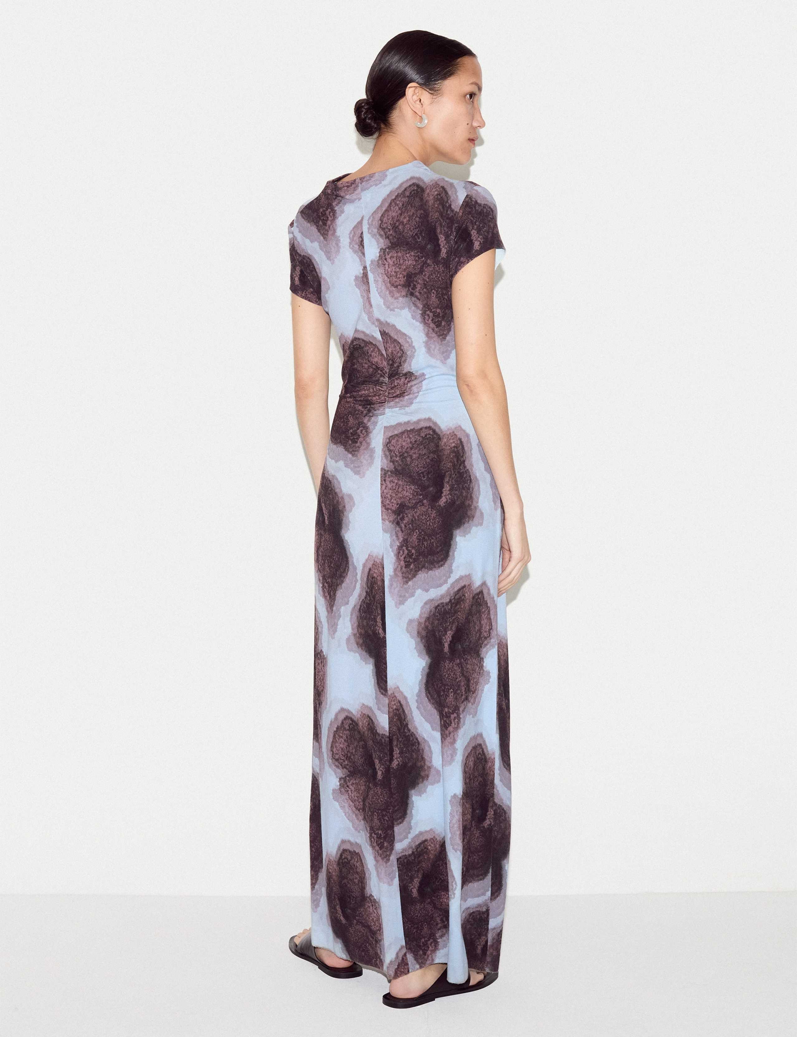 Floral High Neck Maxi Bodycon Dress 4 of 7
