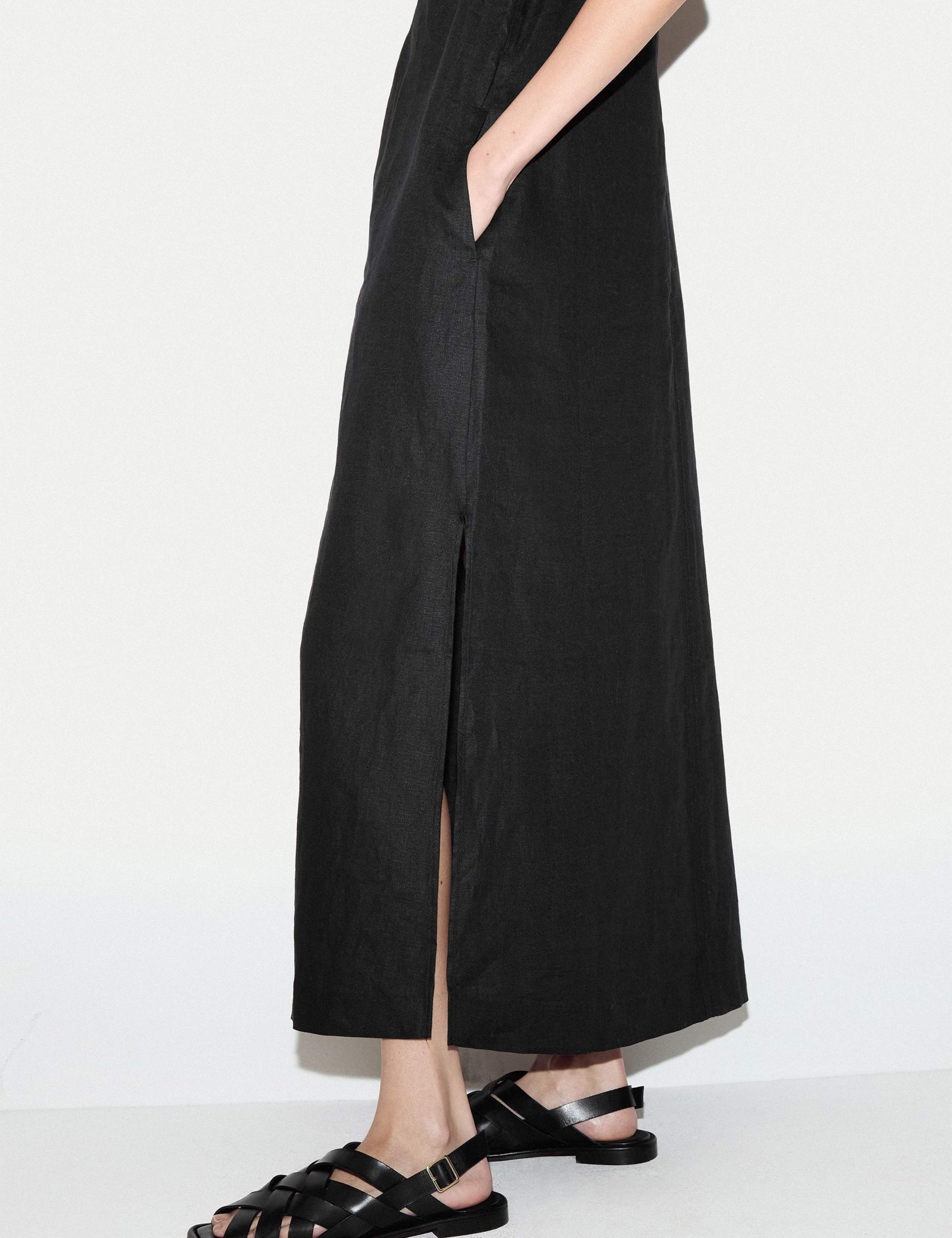 Pure Linen Midaxi Column Dress 6 of 6