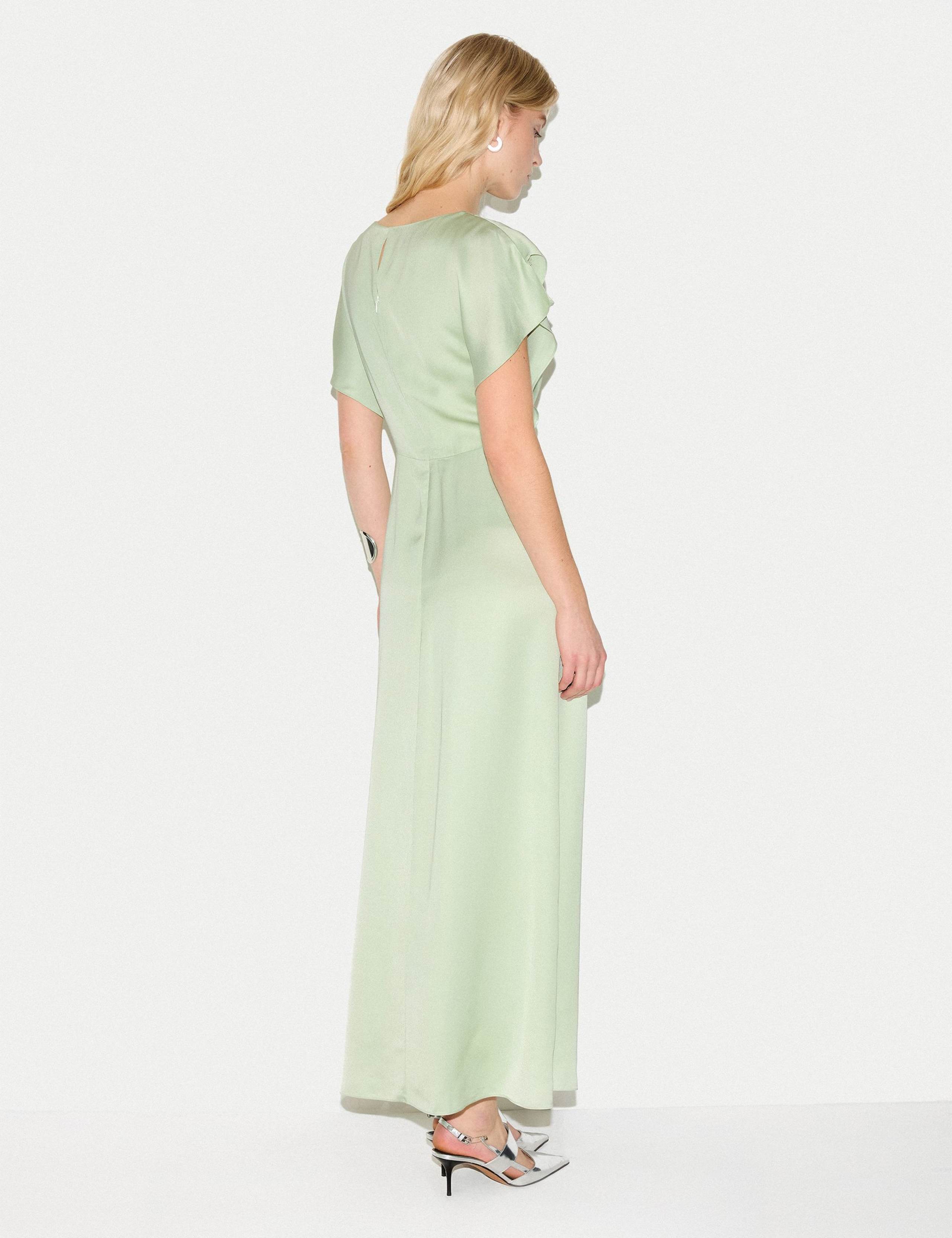 Satin Cap Sleeve Midaxi Waisted Dress 4 of 7