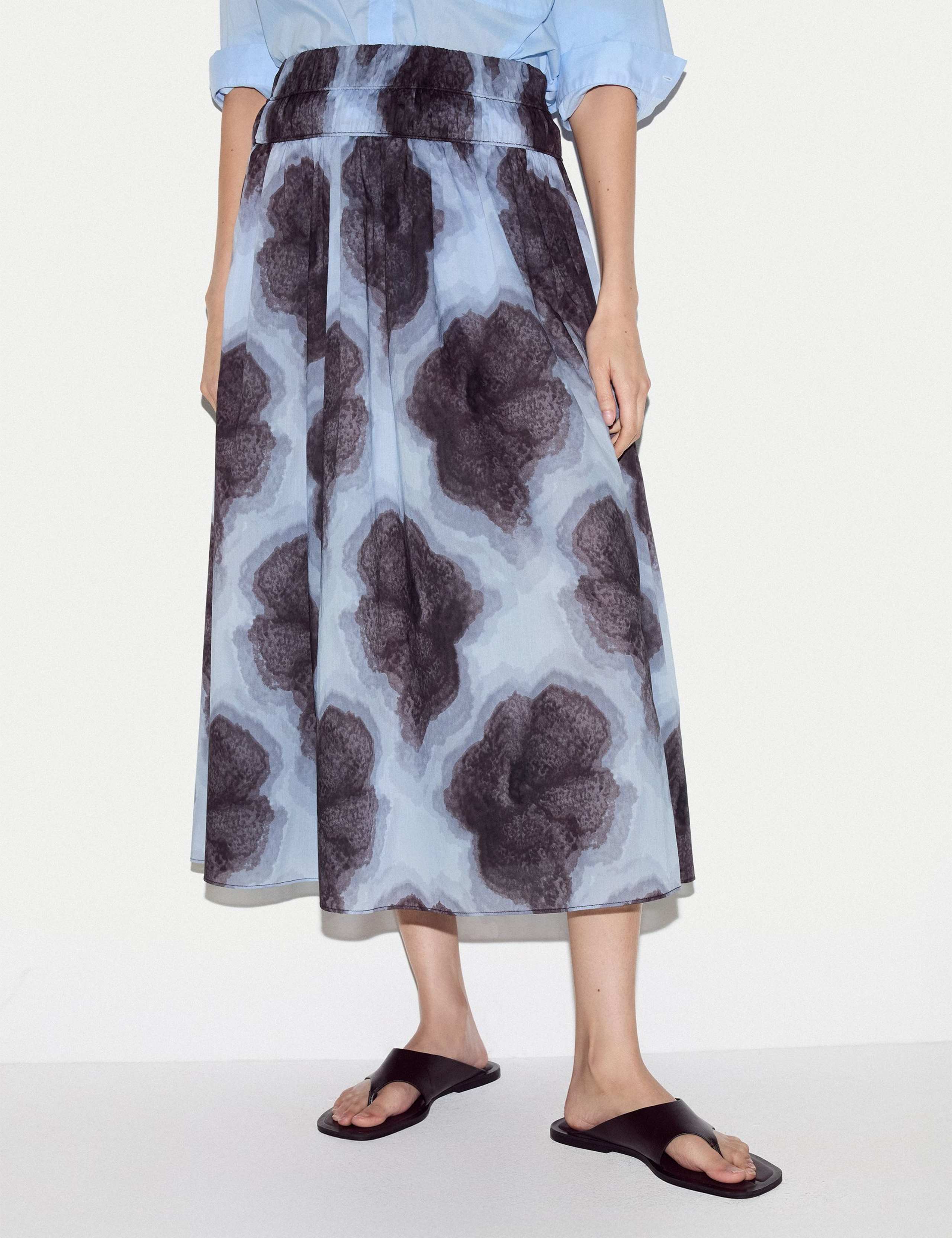 Pure Cotton Printed Midi Skirt 3 of 5