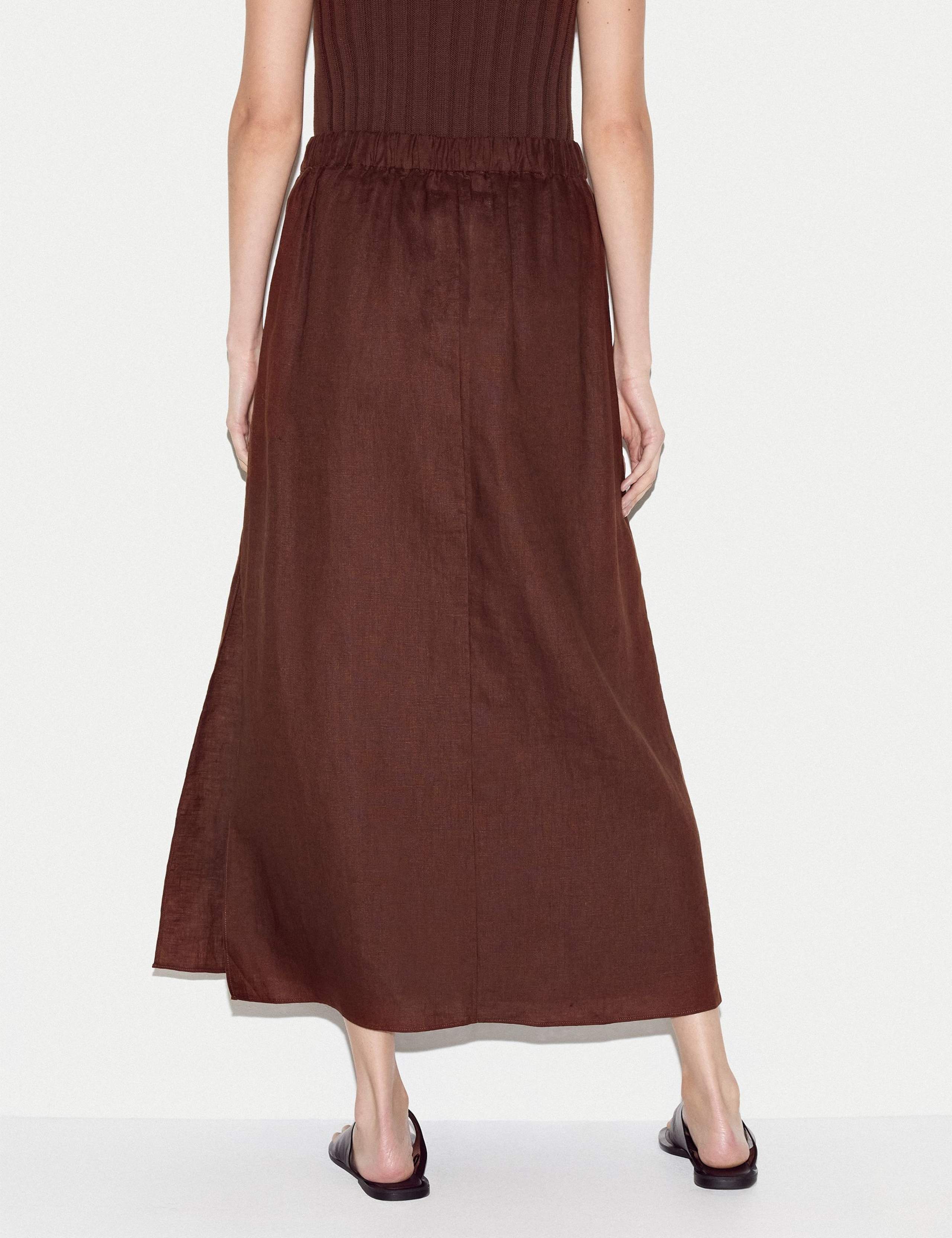 Pure Linen Drawstring Maxi Skirt 5 of 7