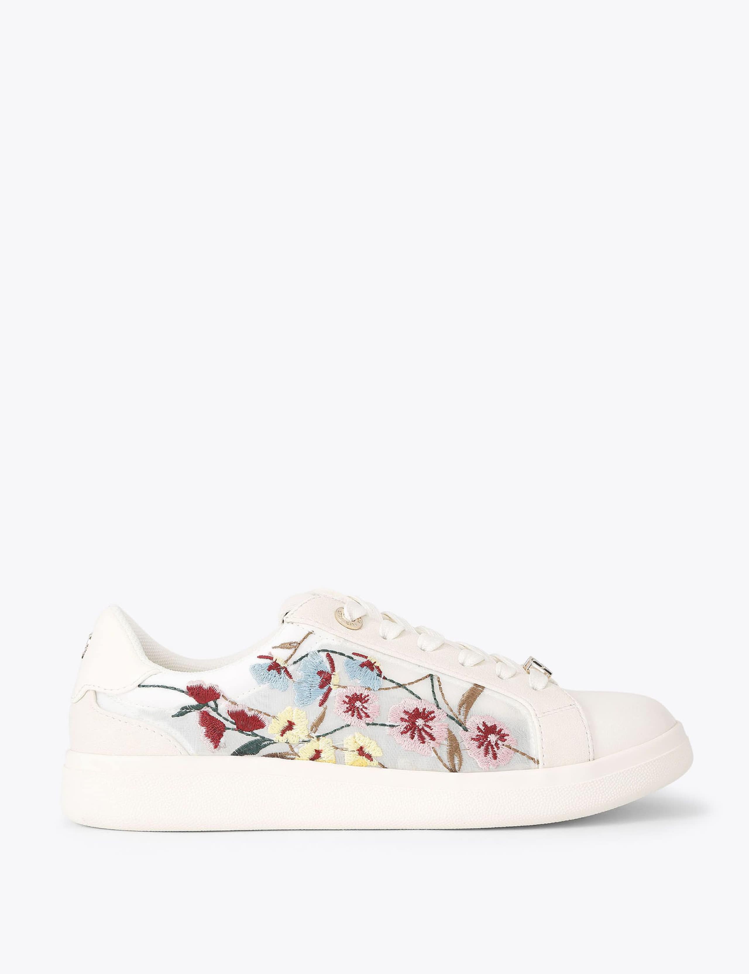 Leather Floral Embroidered Trainers 2 of 5