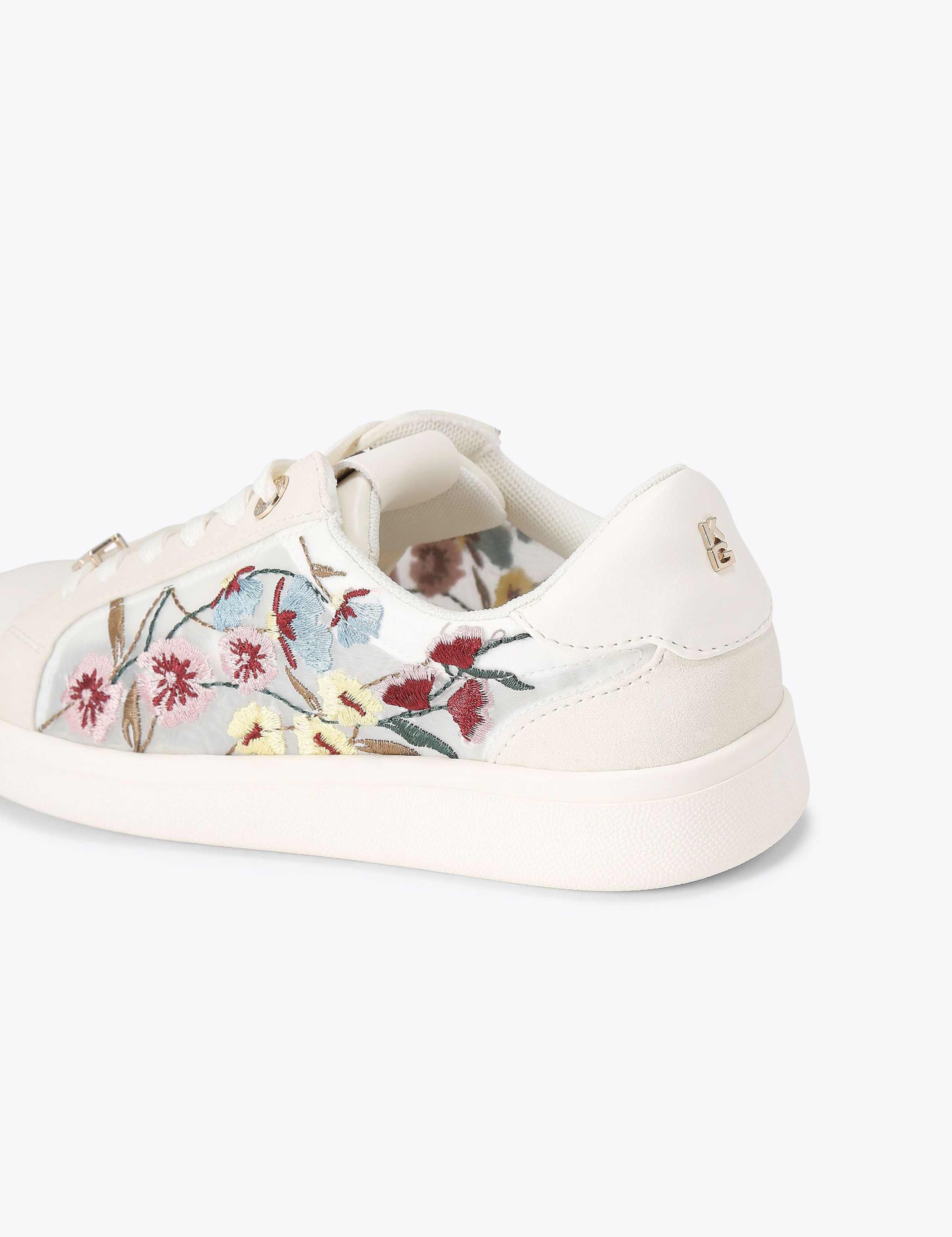 Leather Floral Embroidered Trainers 3 of 5