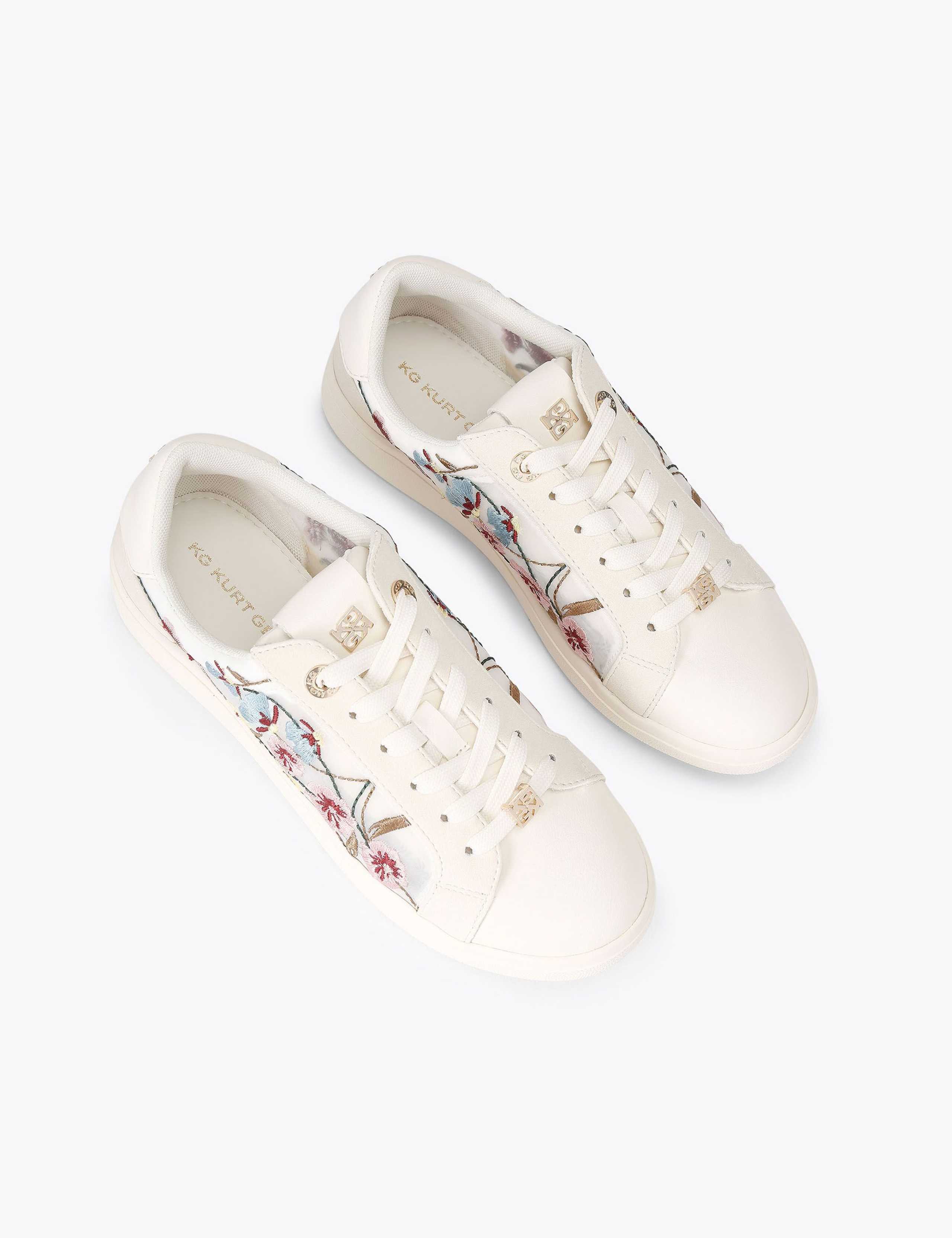 Leather Floral Embroidered Trainers 4 of 5