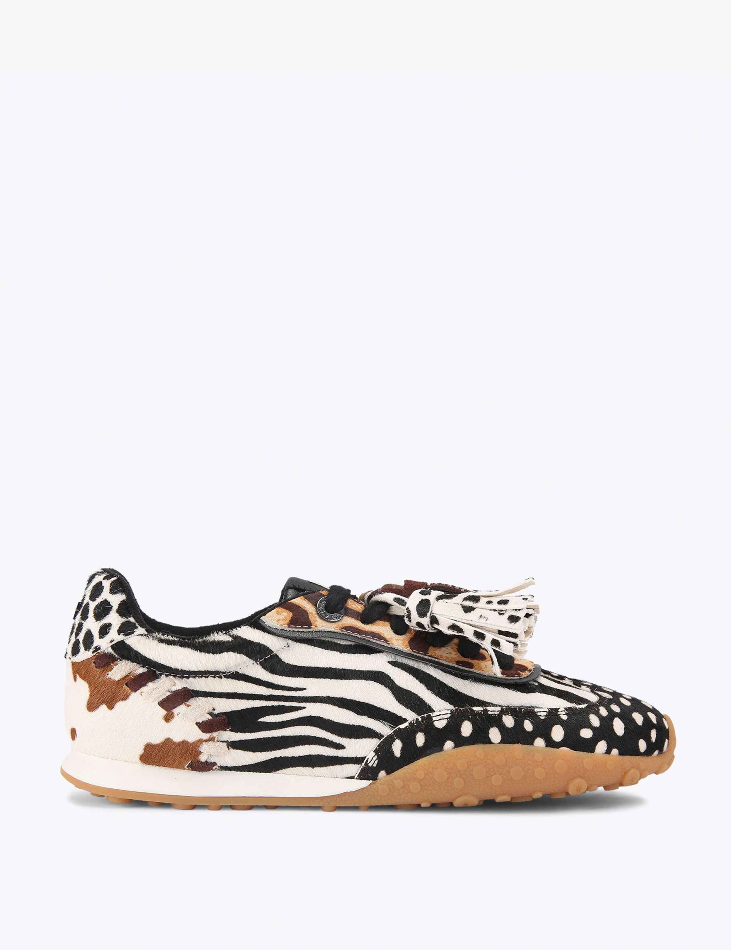 Suede Animal Print Trainers 2 of 5