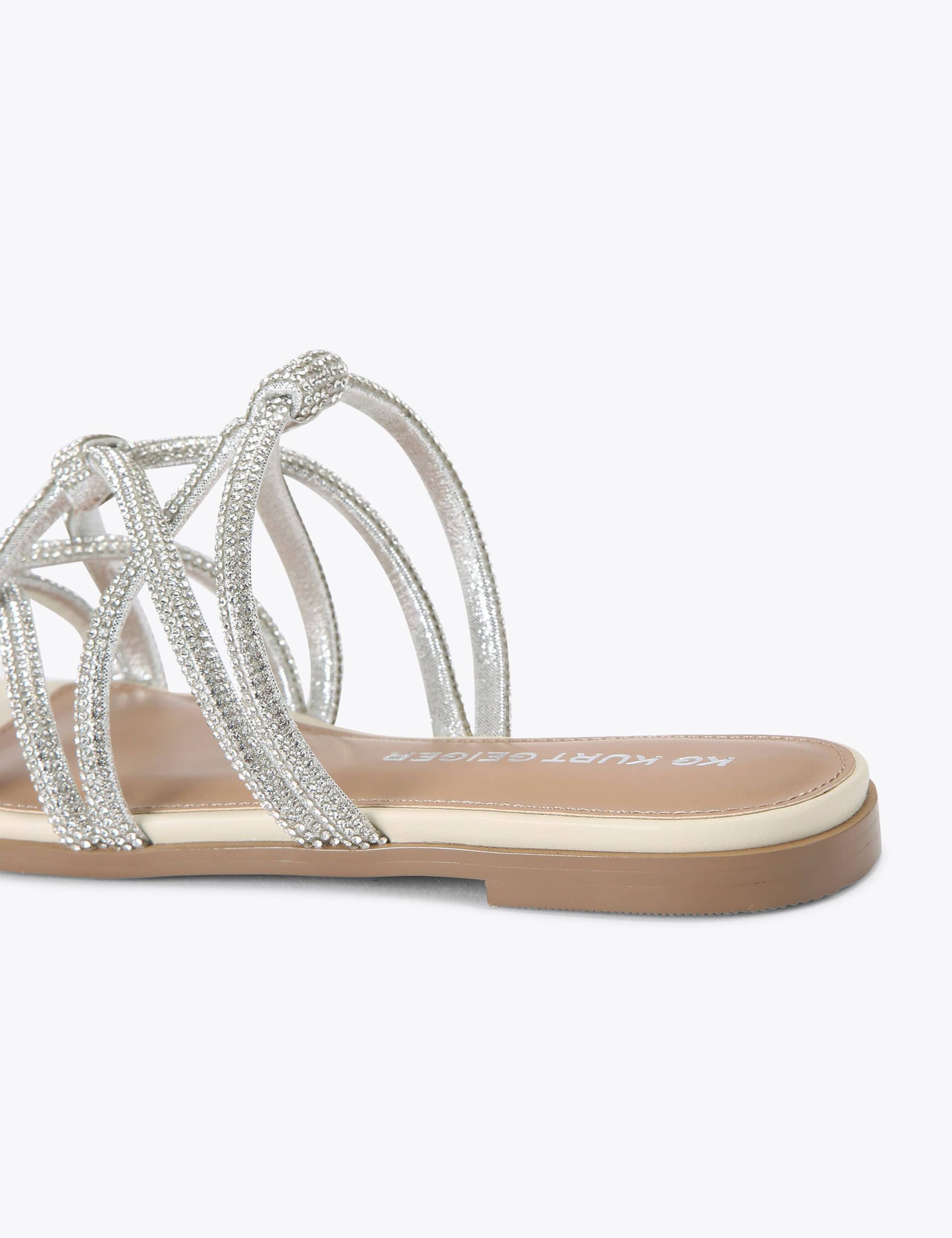 Perla Embellished Strappy Flat Sandals 4 of 5