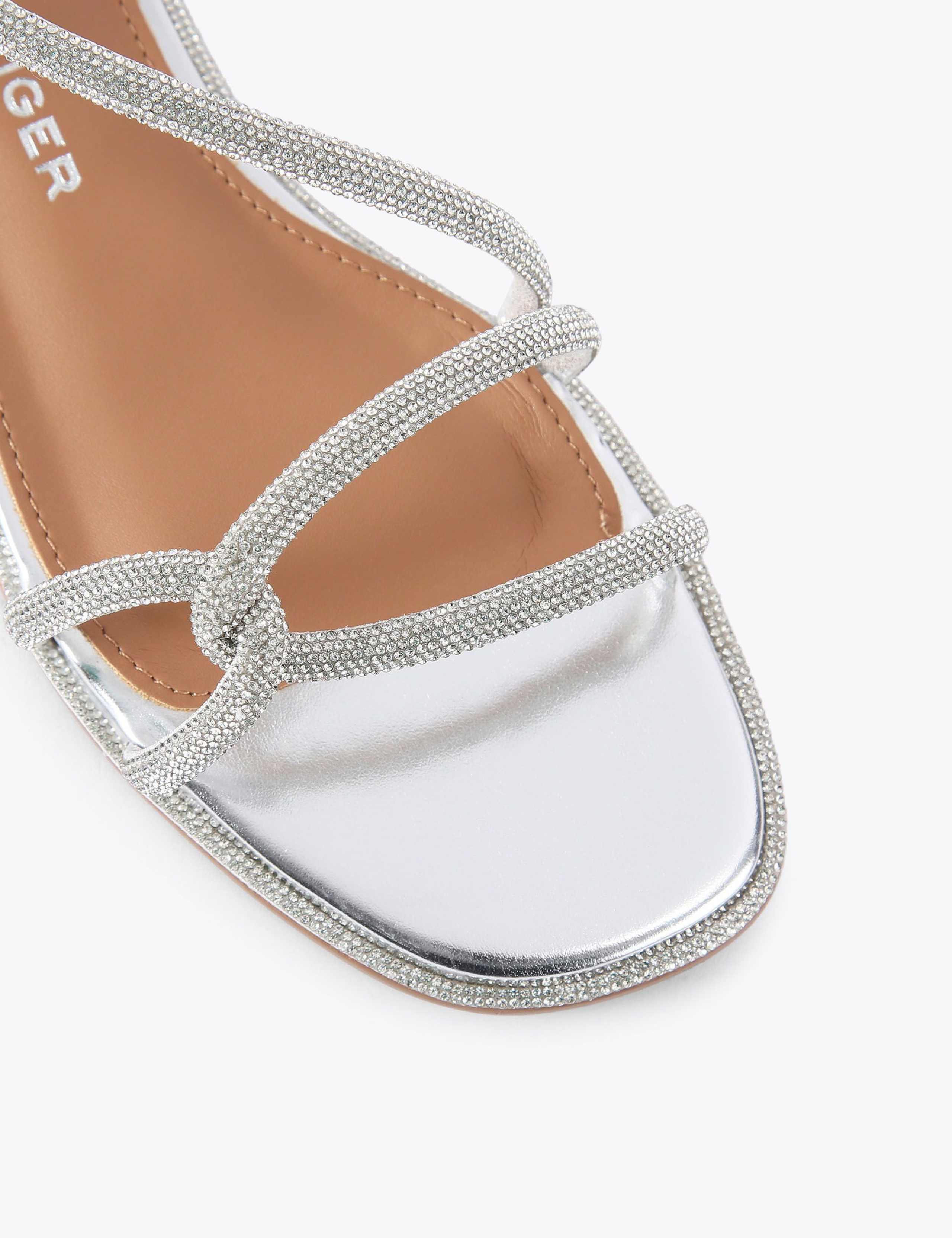 Embellished Ankle Strap Flat Sandals 3 of 5