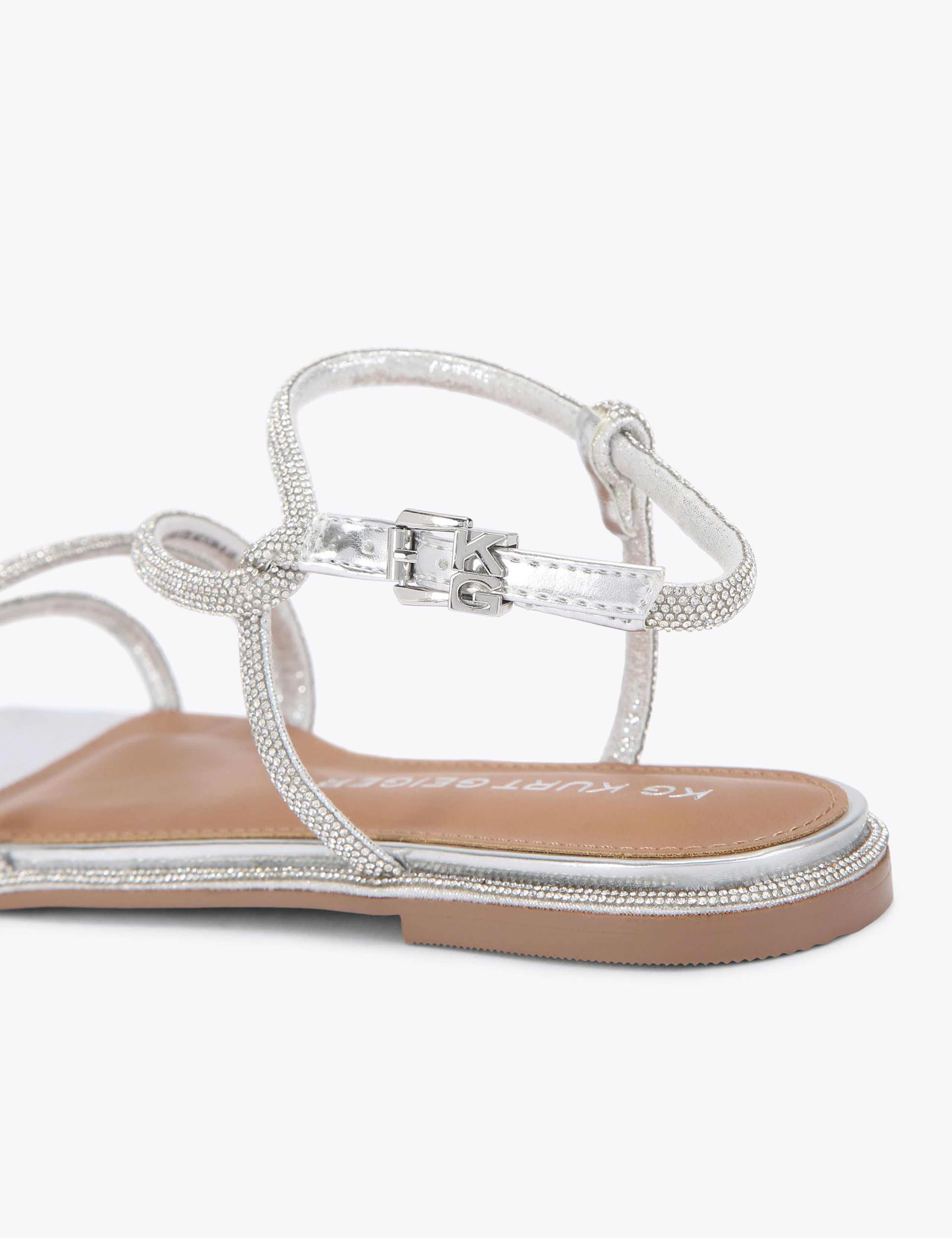 Embellished Ankle Strap Flat Sandals 5 of 5