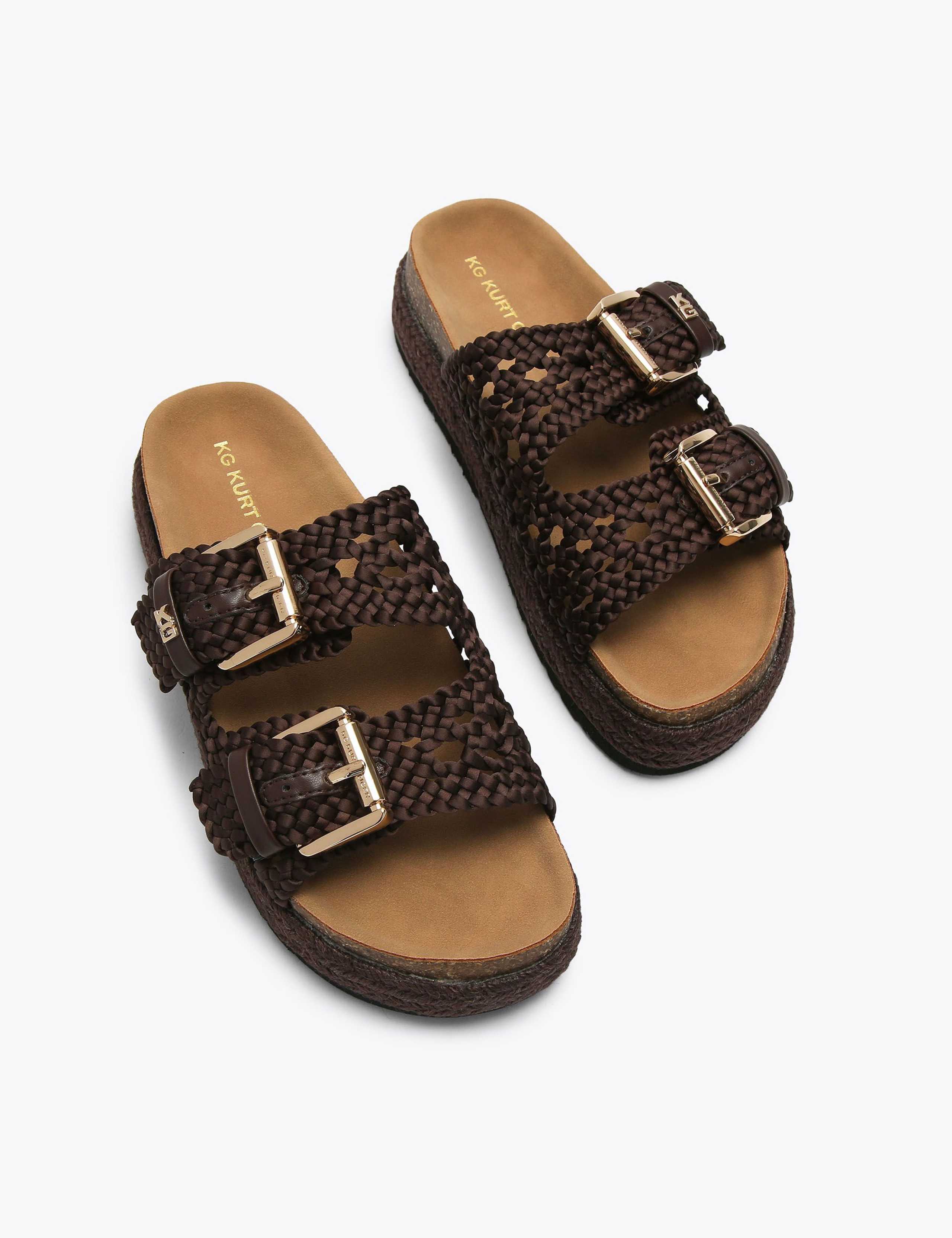 Woven Buckle Flatform Sandals 2 of 4