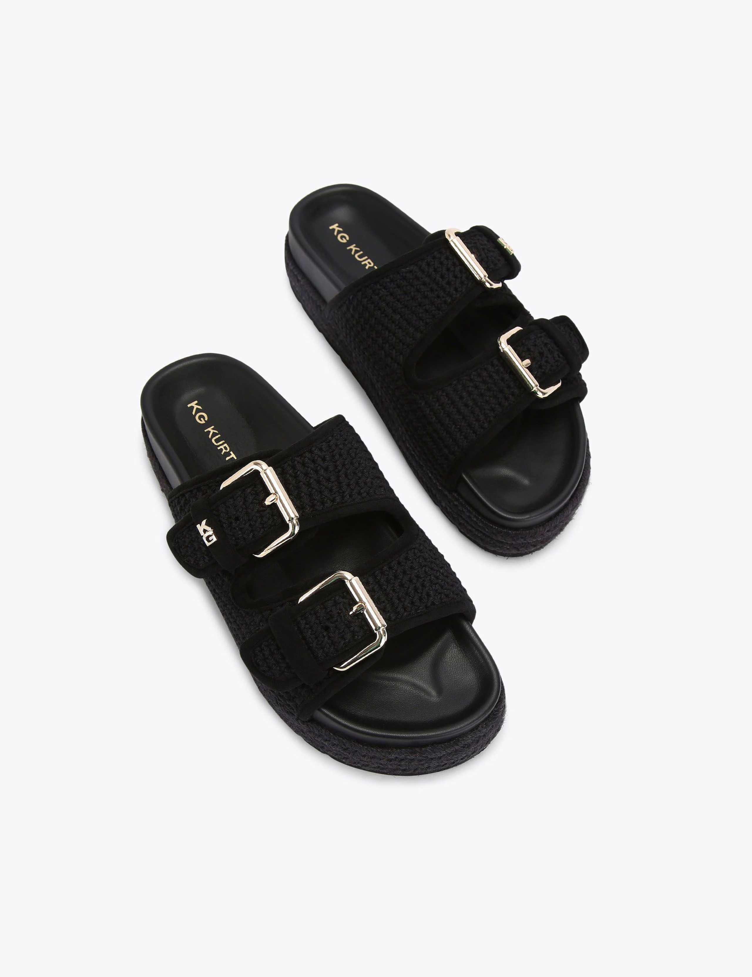 Textured Buckle Flat Sandals 4 of 5