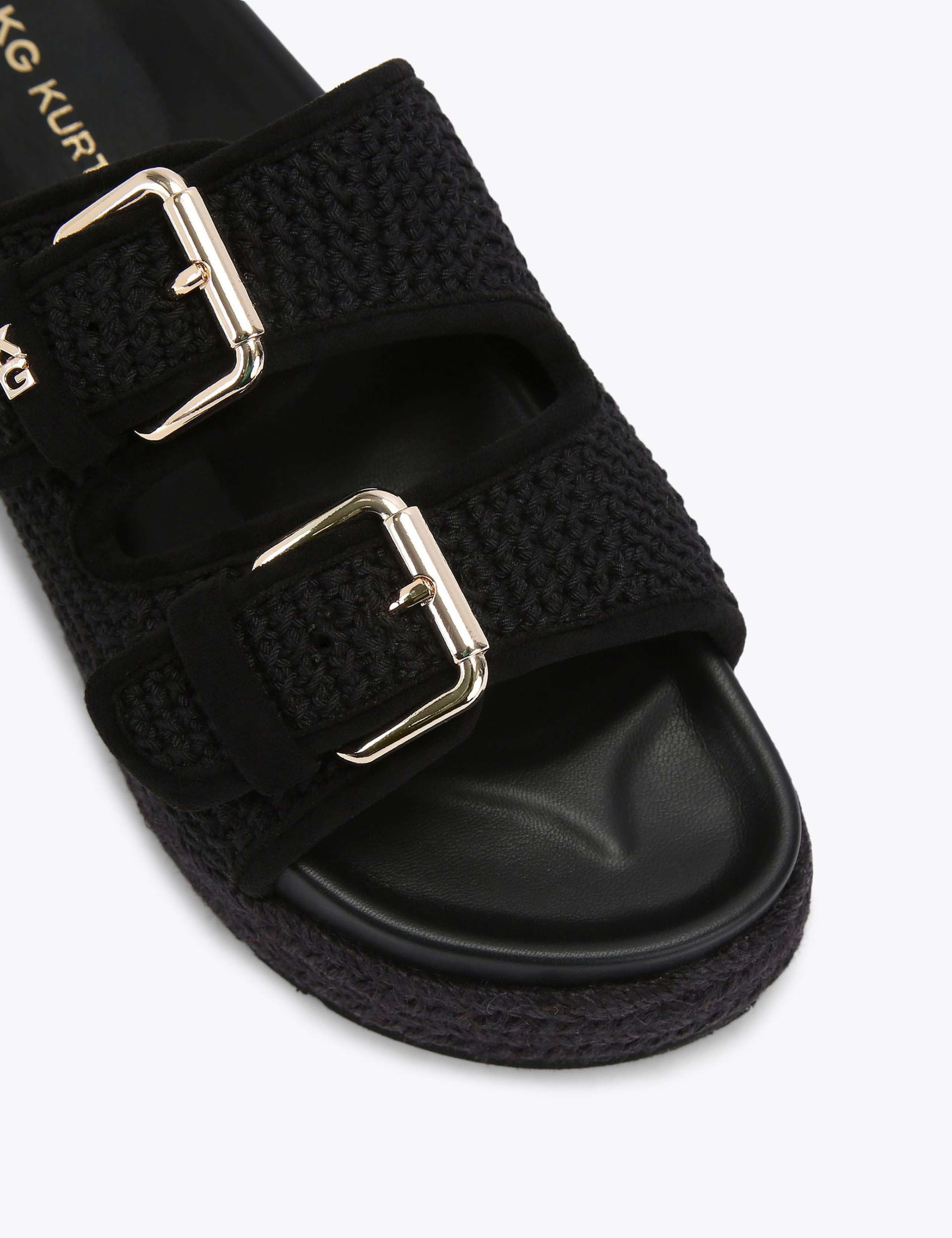 Textured Buckle Flat Sandals 5 of 5