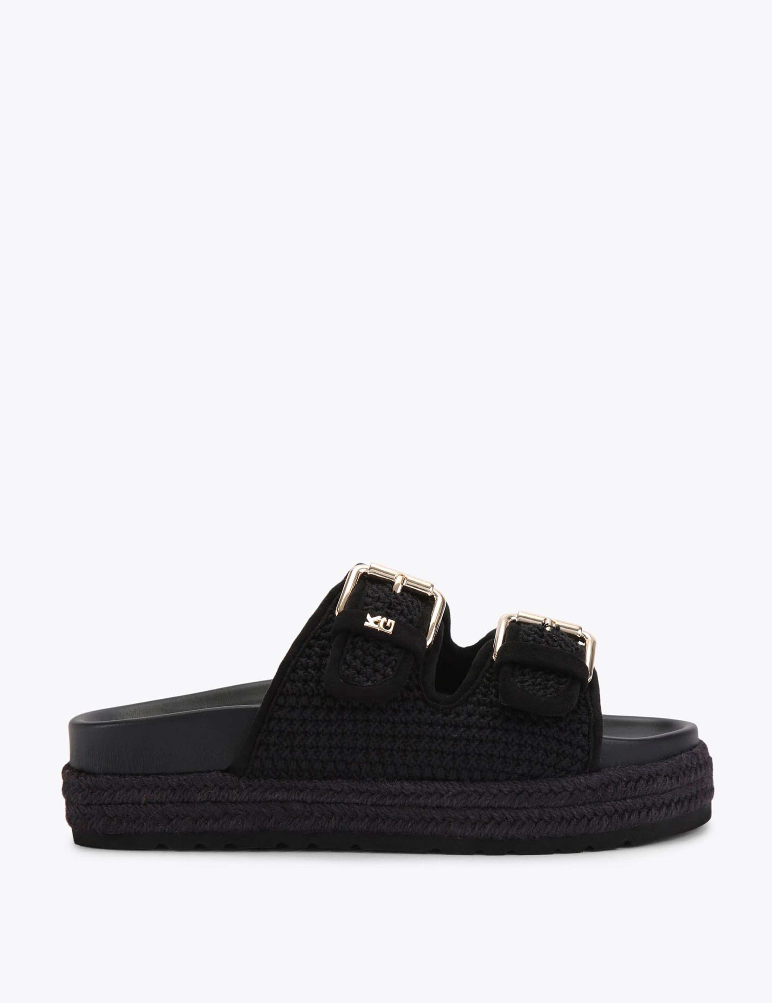 Textured Buckle Flat Sandals 2 of 5