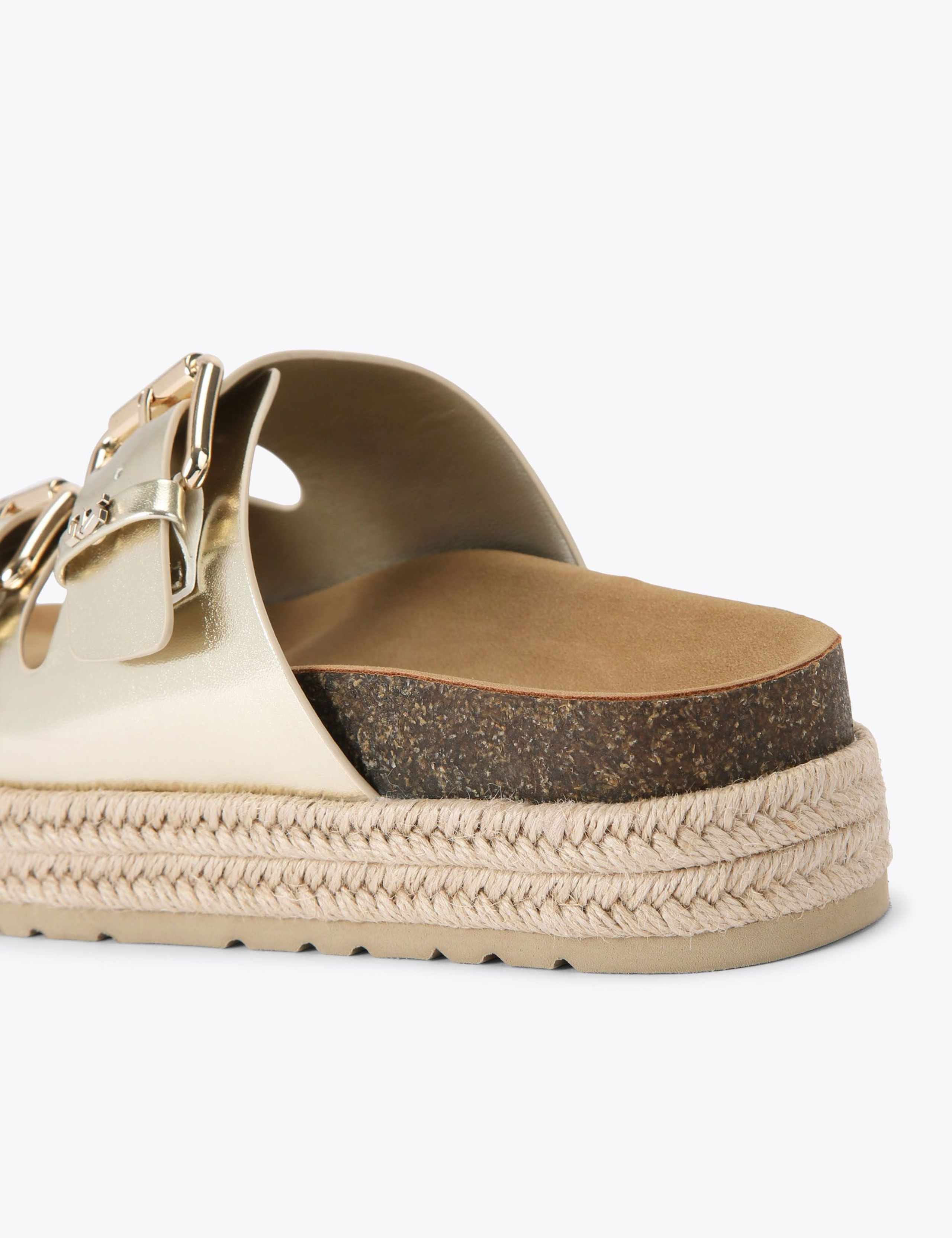 Metallic Buckle Flat Sandals 3 of 5