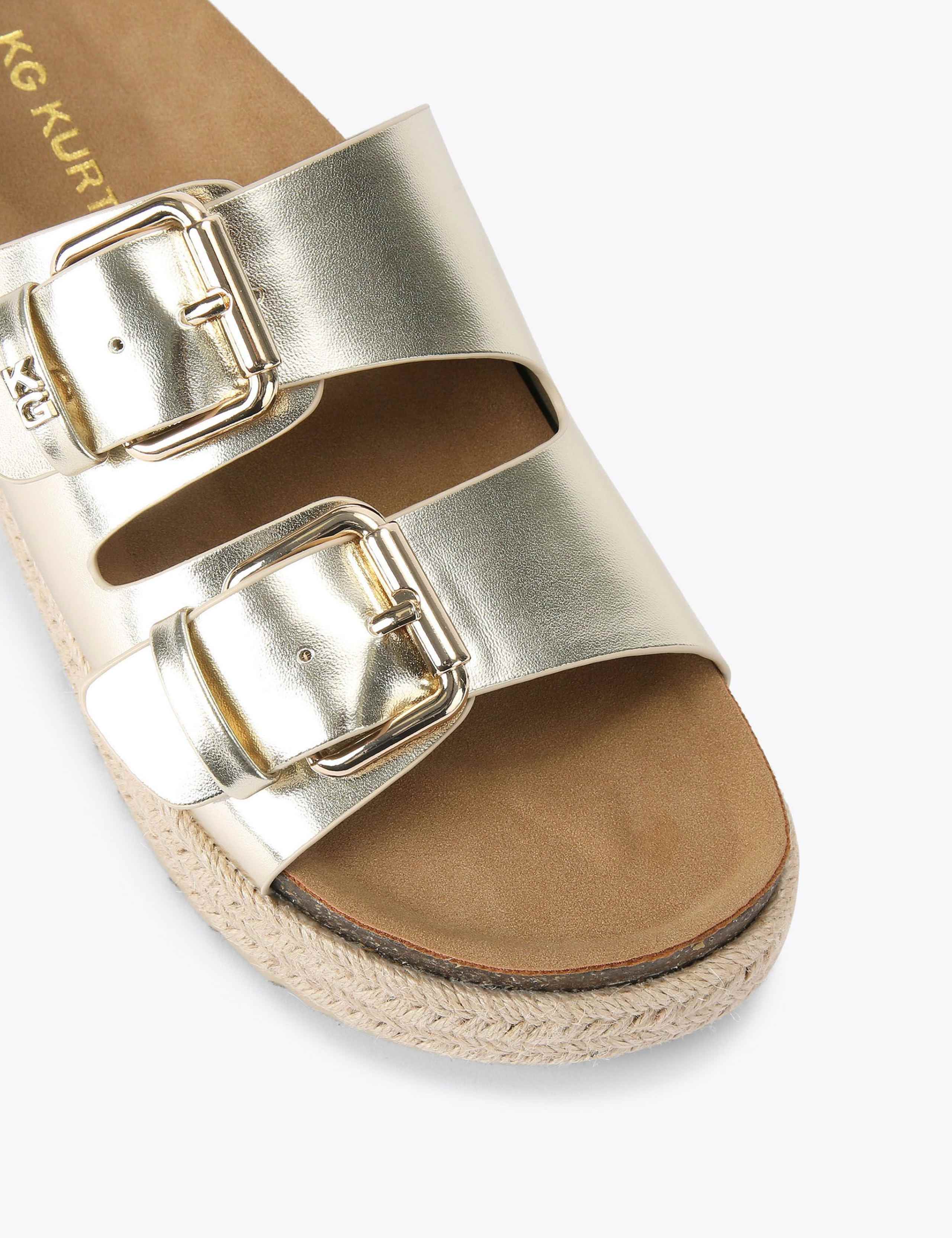Metallic Buckle Flat Sandals 4 of 5