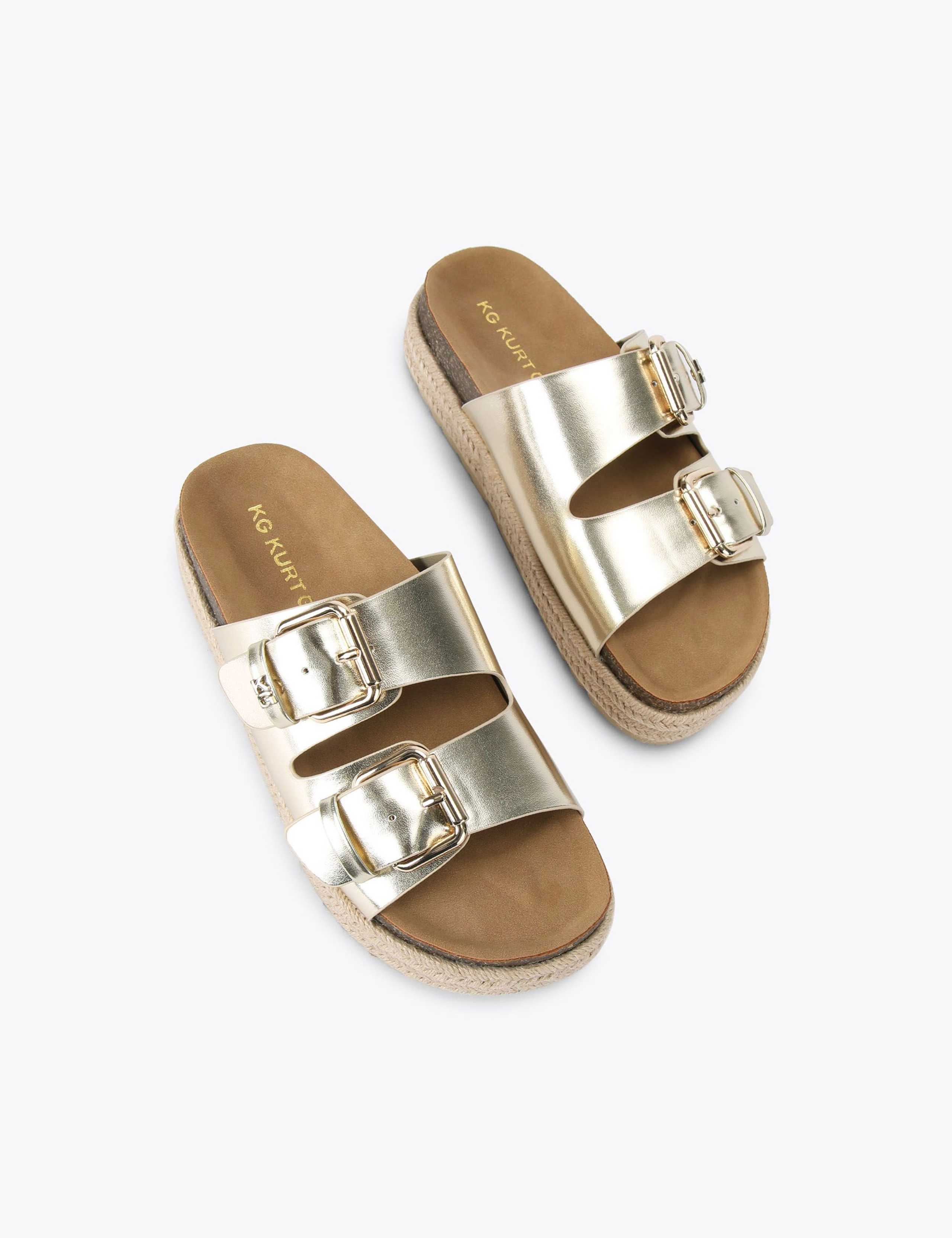 Metallic Buckle Flat Sandals 5 of 5