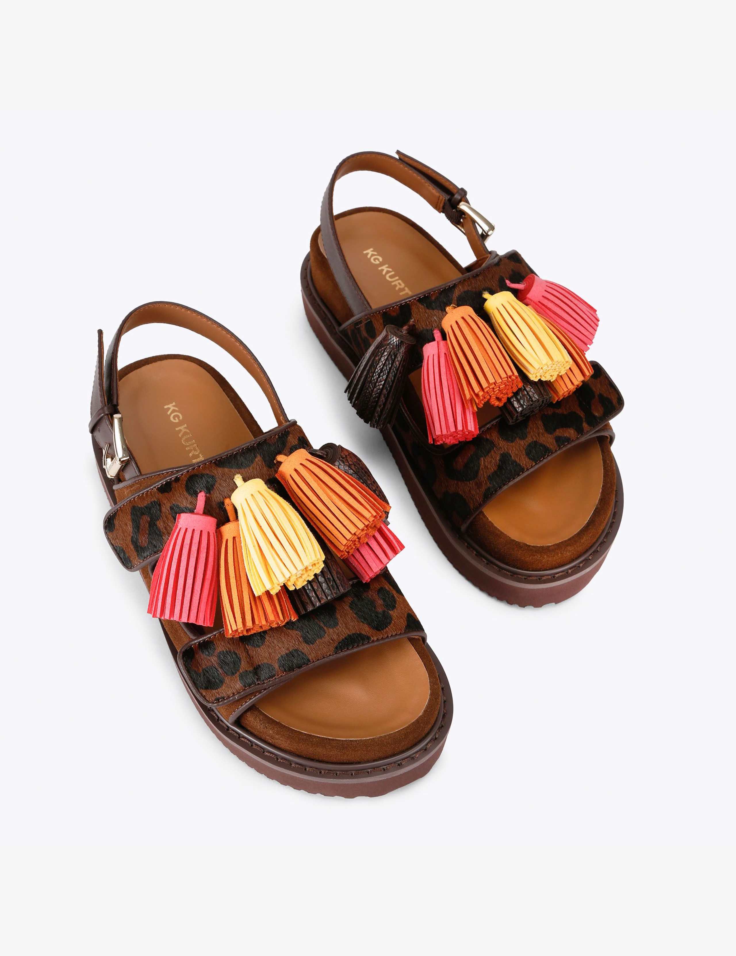 Suede Tassel Flat Sandals 3 of 5