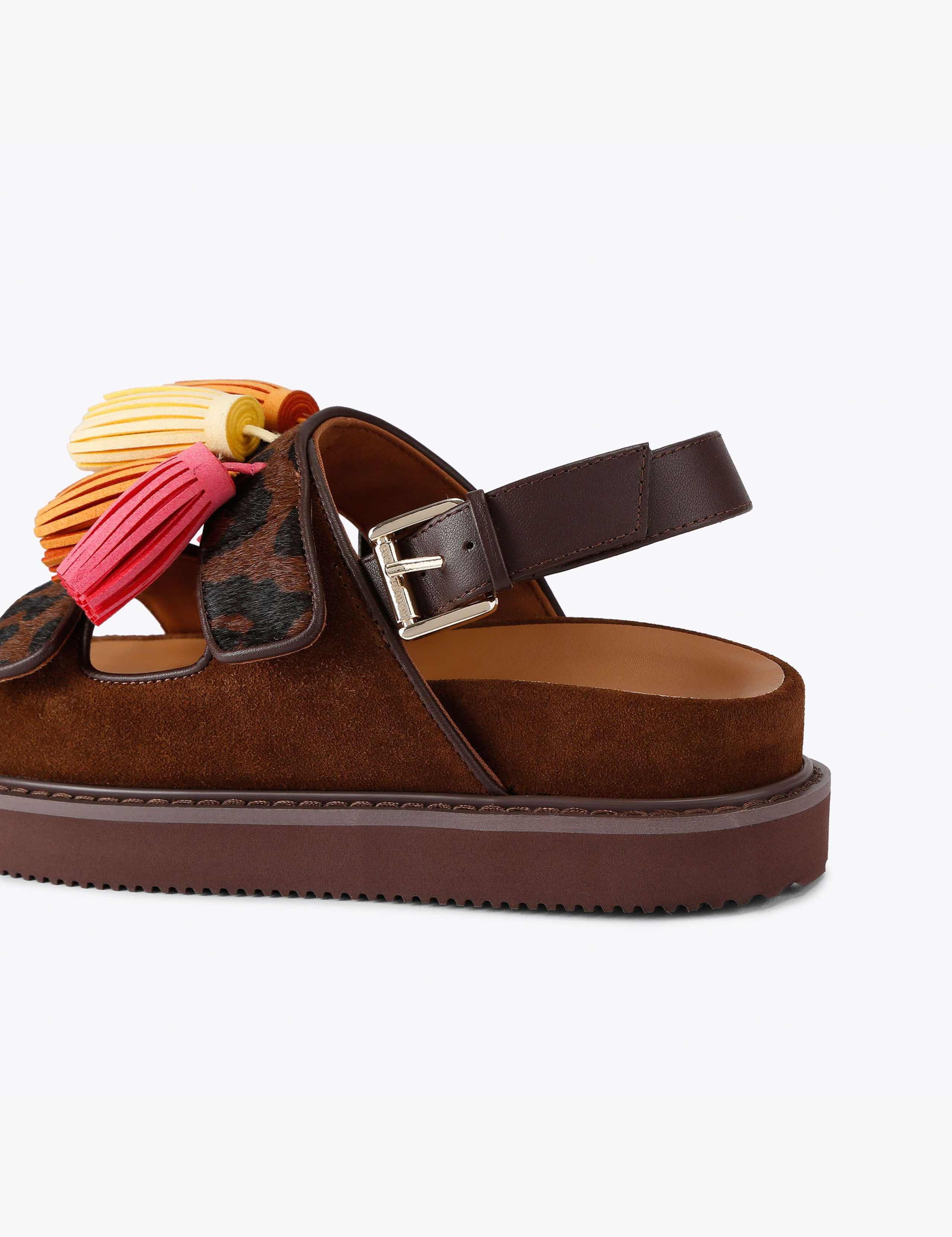 Suede Tassel Flat Sandals 4 of 5