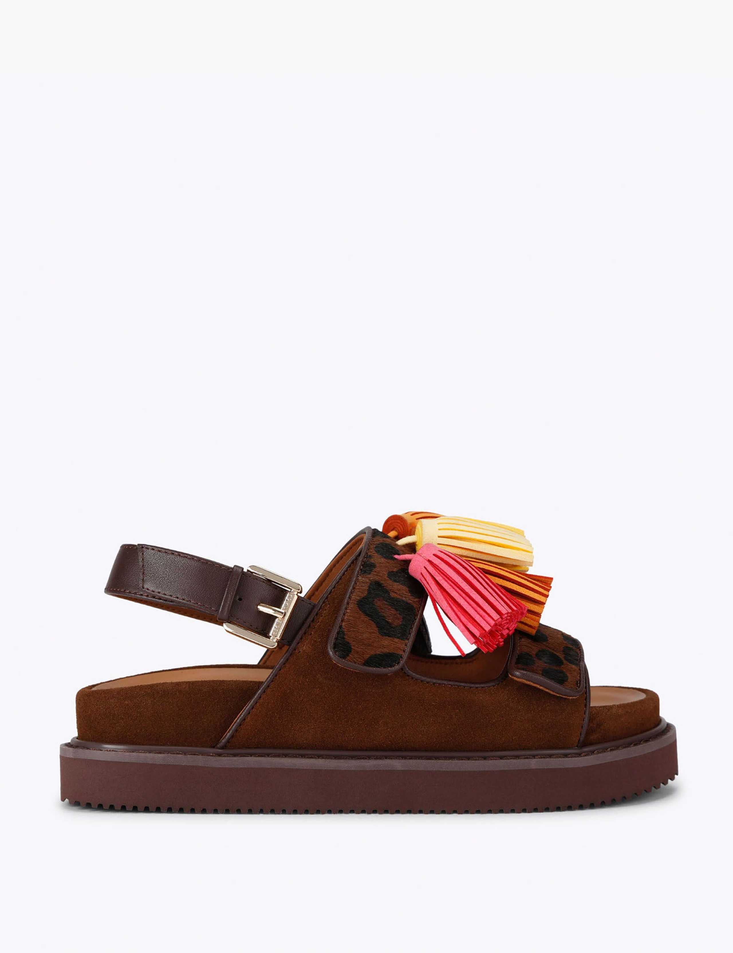 Suede Tassel Flat Sandals 2 of 5