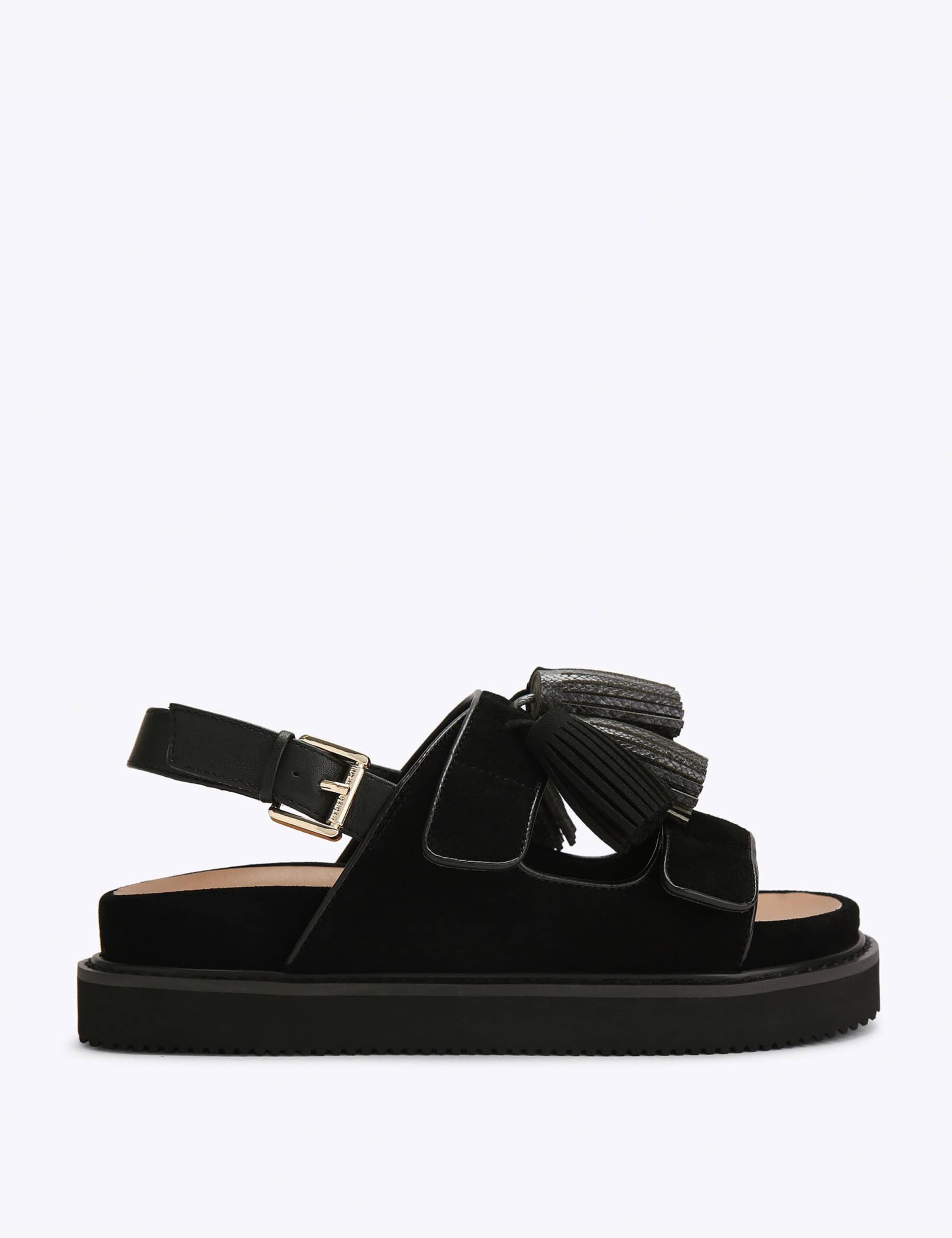 Suede Tassel Ankle Strap Flat Sandals 2 of 5