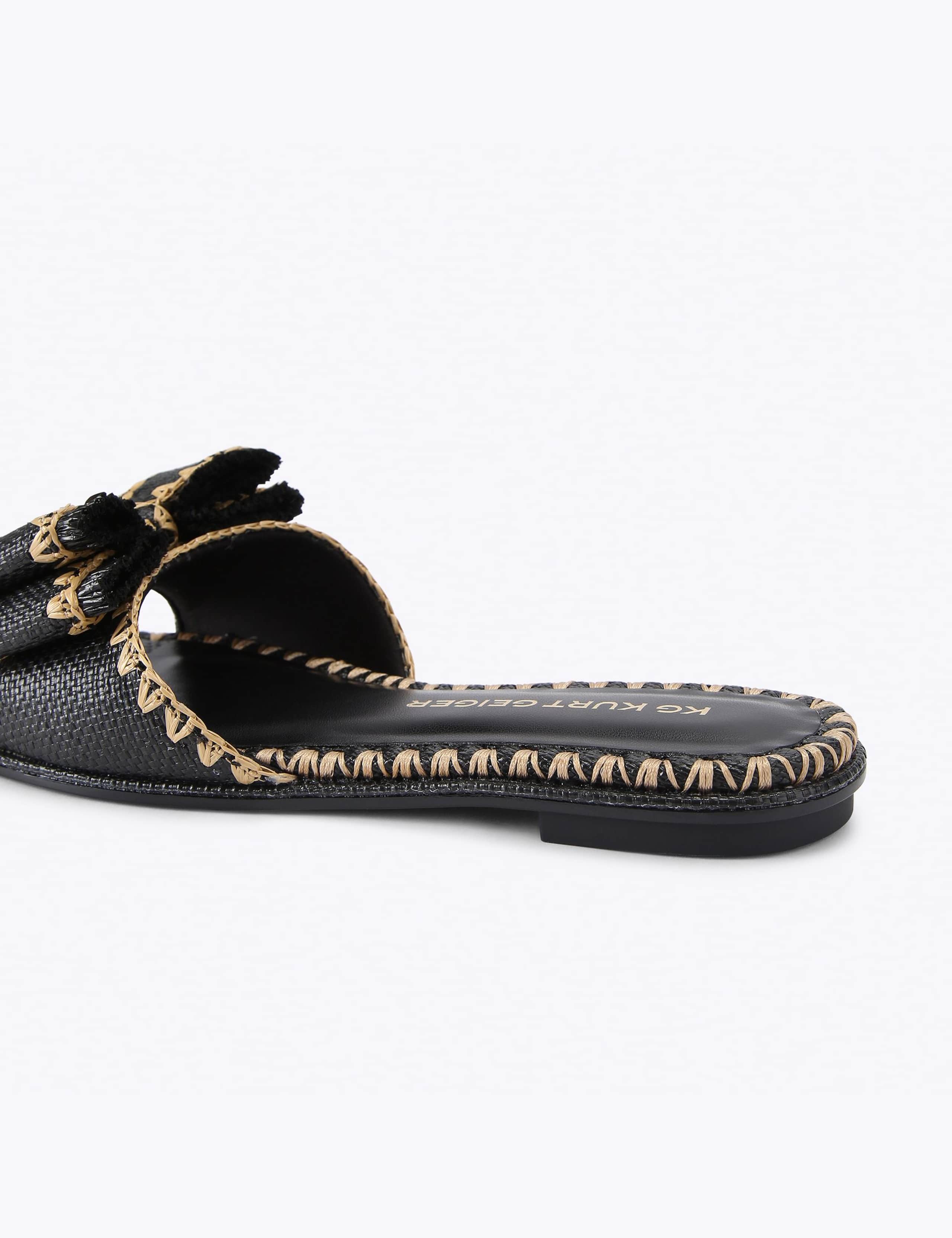 Raffia Bow Slimline Flat Sandals 3 of 5