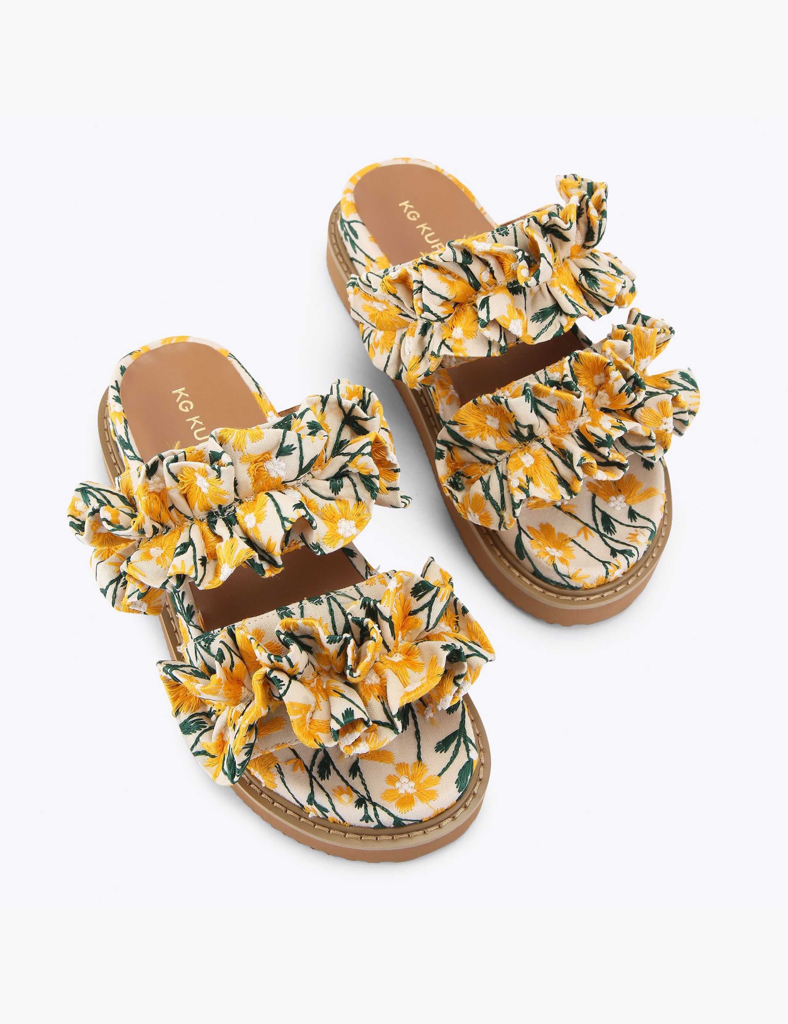 Floral Double Strap Sandals 3 of 5