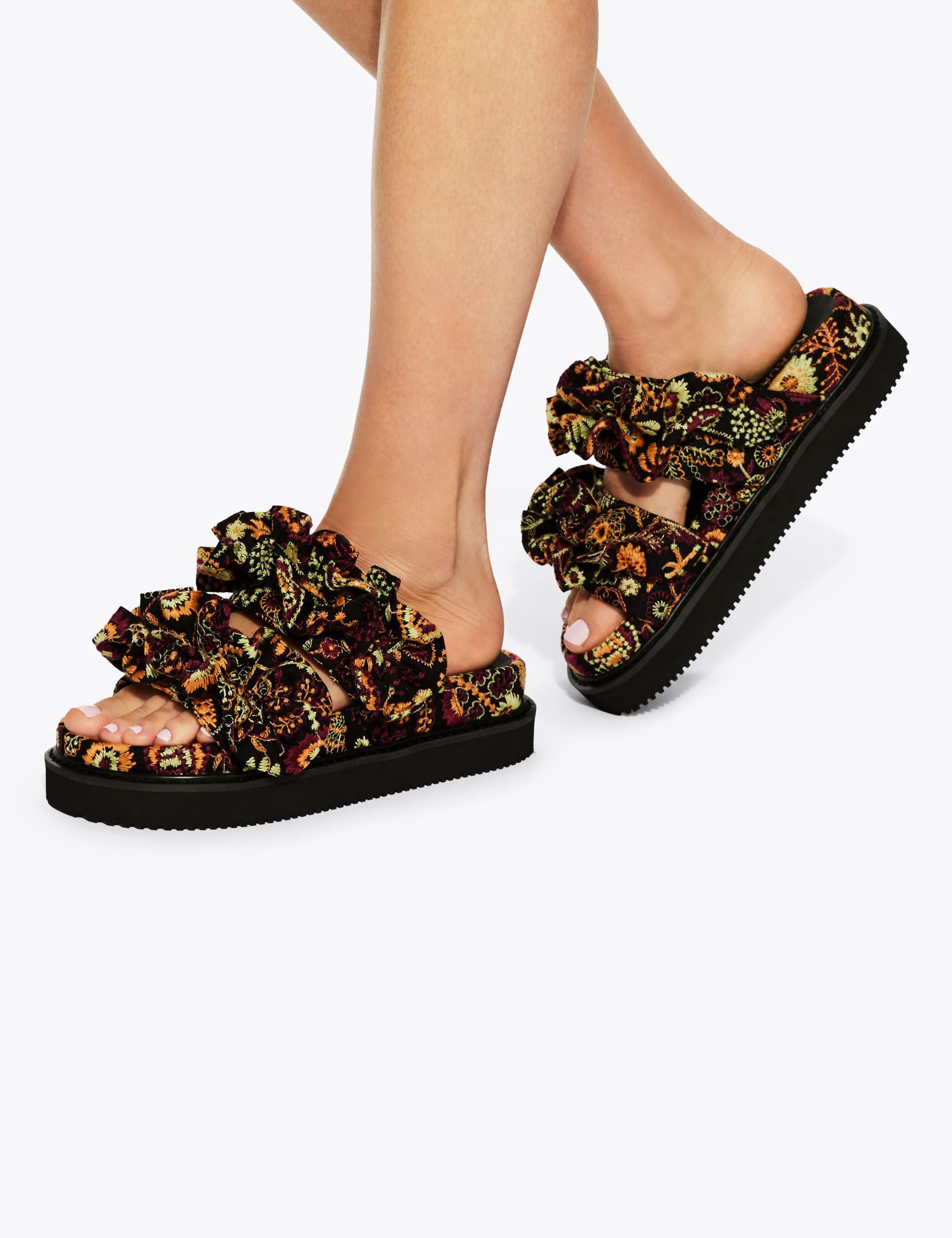 Floral Flat Sliders 1 of 5
