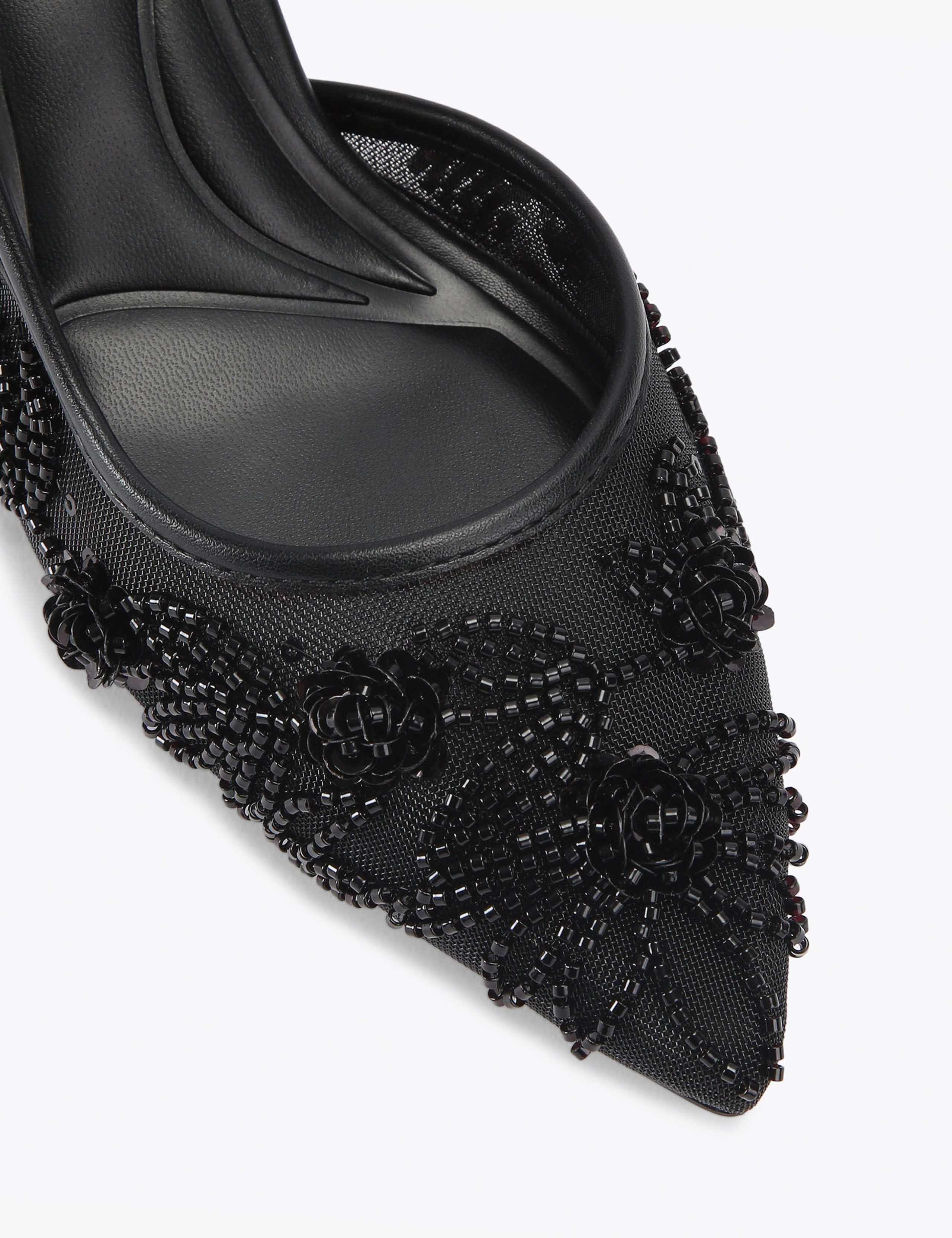 Floral Mesh Slingback Kitten Heels 4 of 5