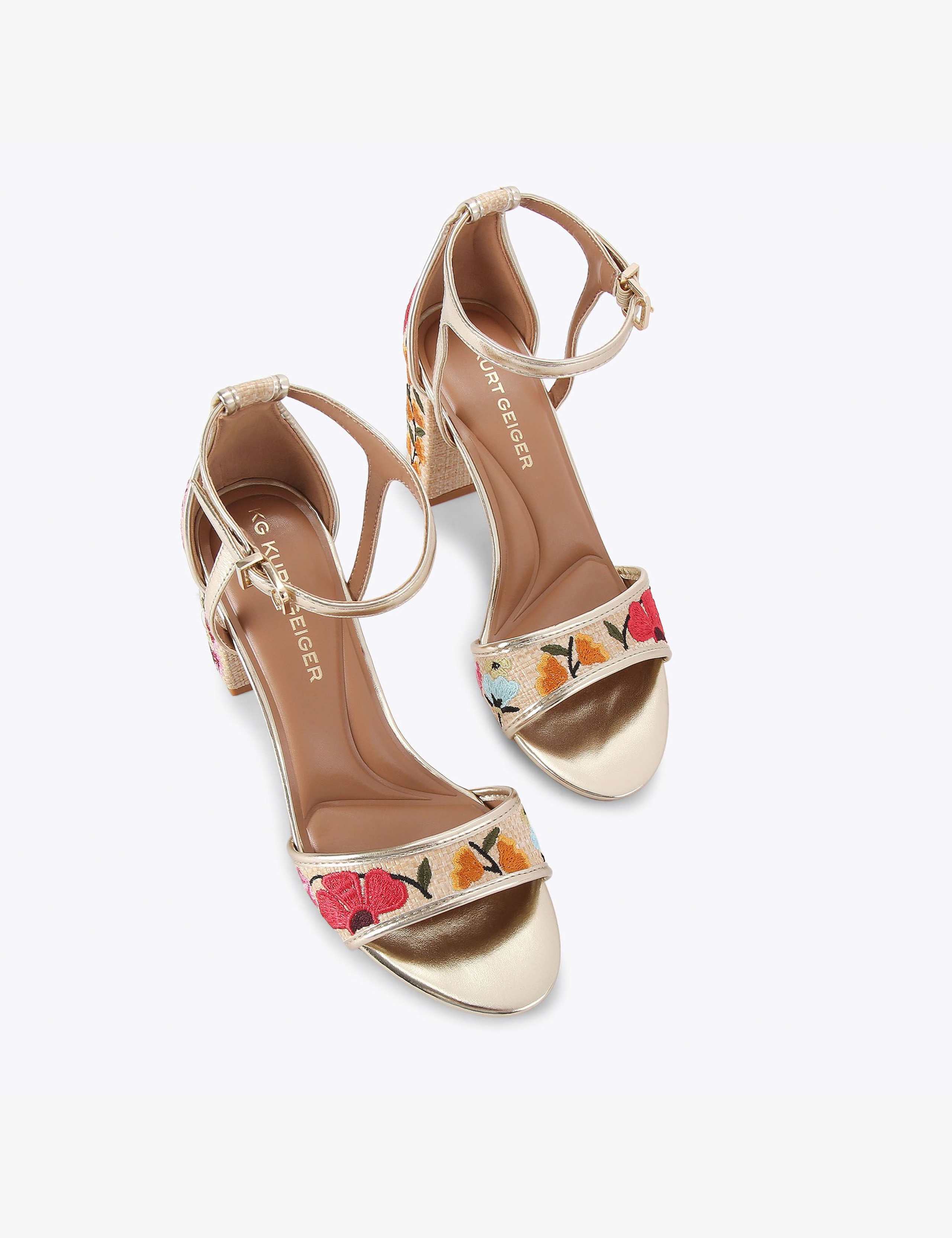 Floral Embroidery Block Heel Sandals 3 of 5
