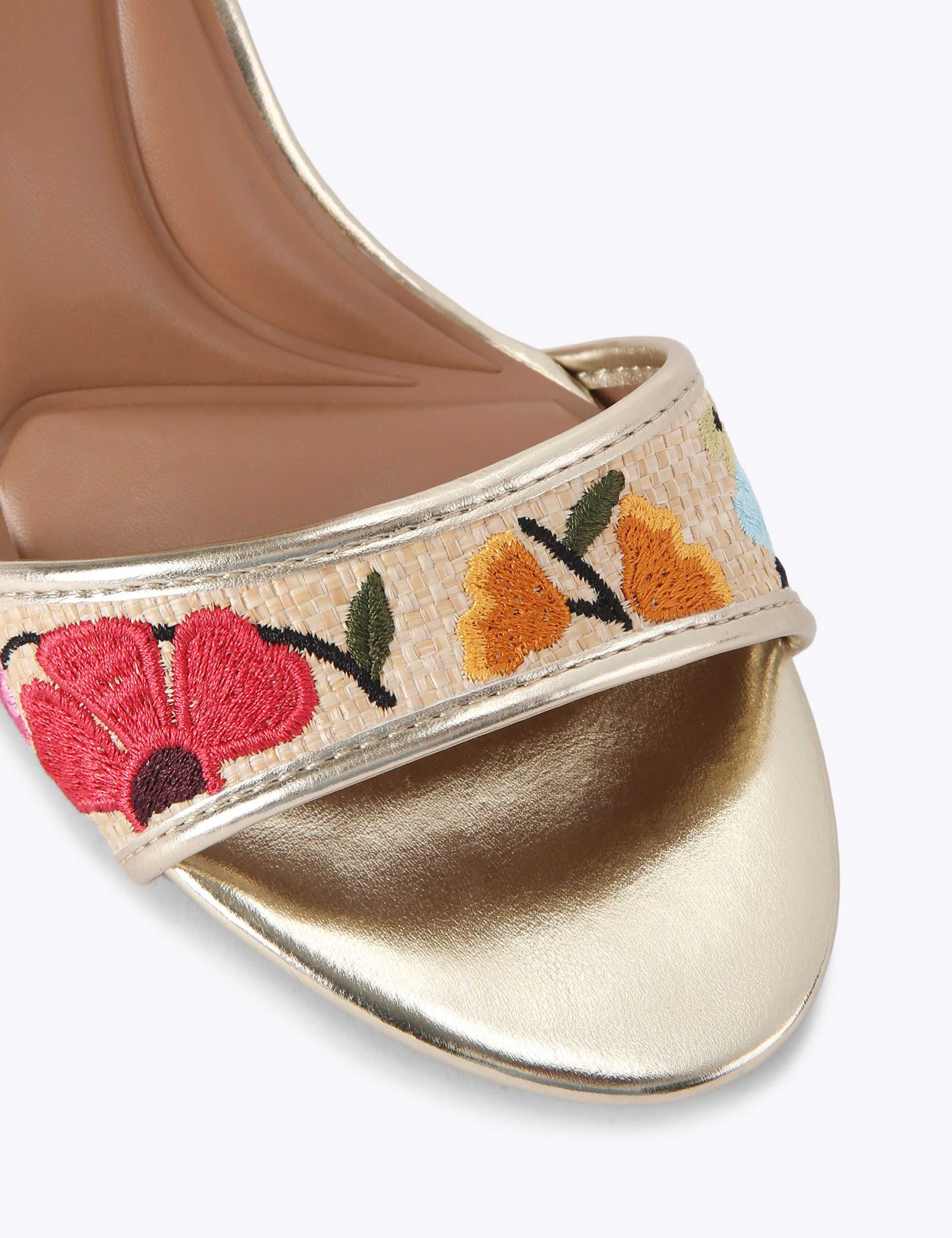 Floral Embroidery Block Heel Sandals 4 of 5