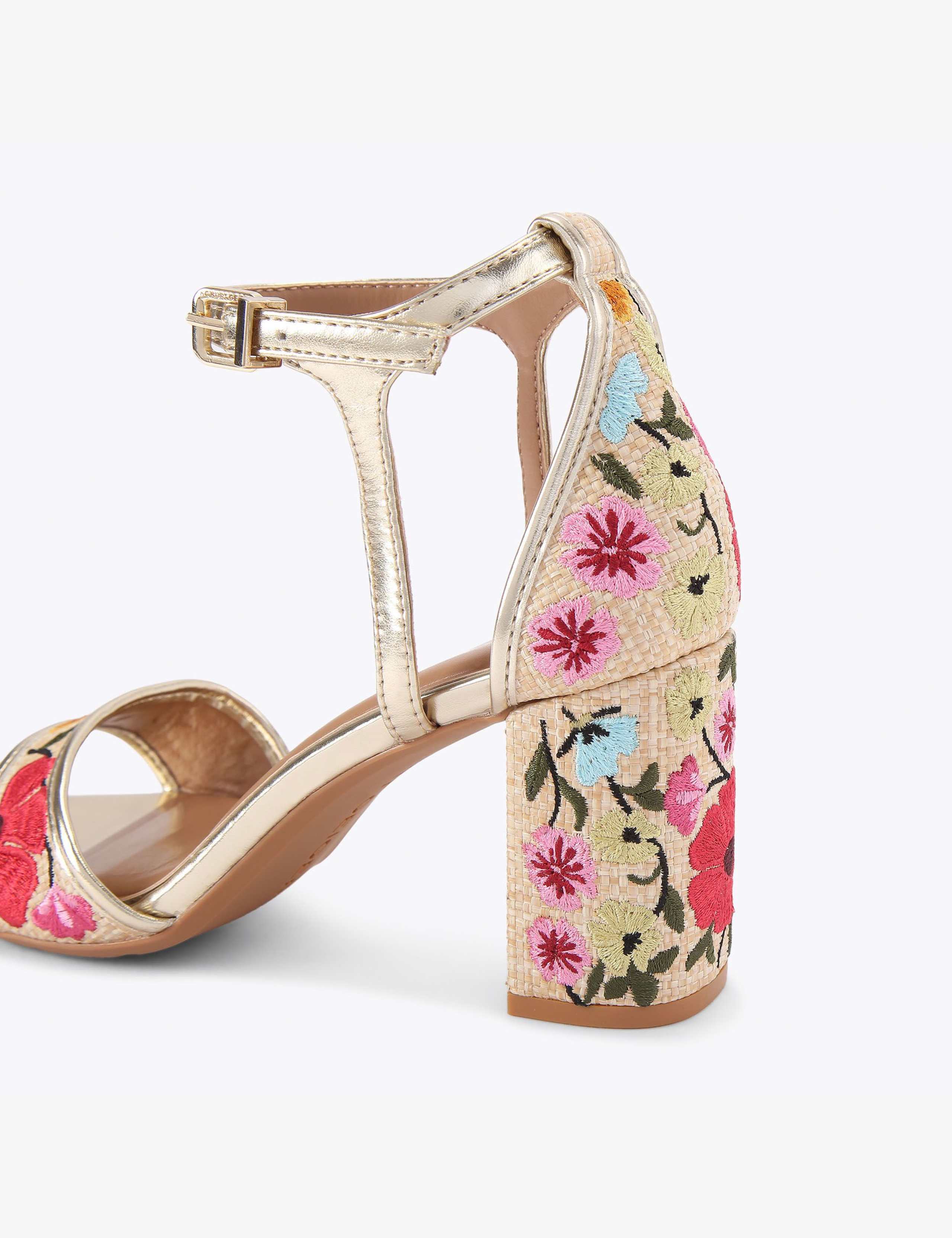 Floral Embroidery Block Heel Sandals 5 of 5