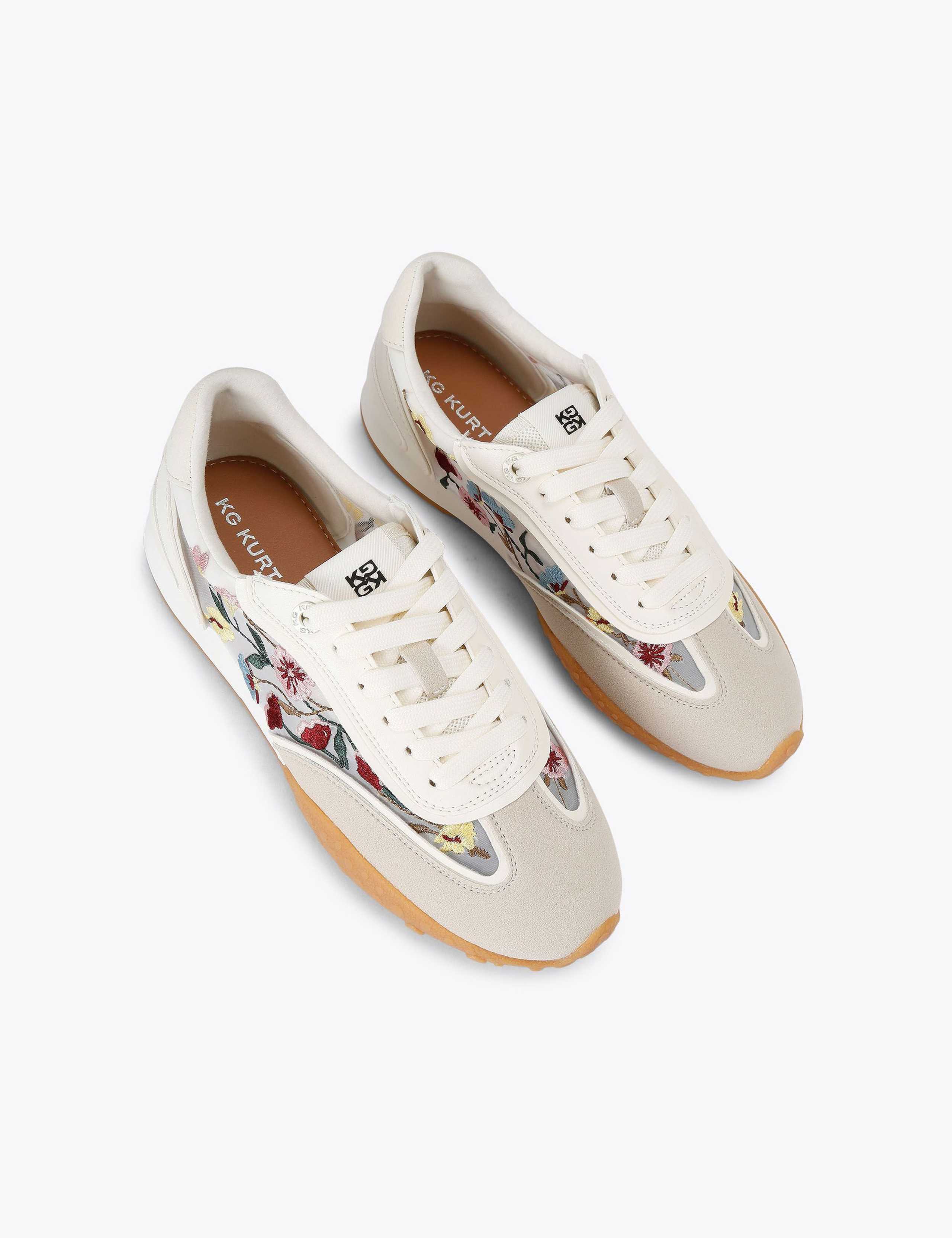 Lace-Up Floral Embroidery Trainers 3 of 5