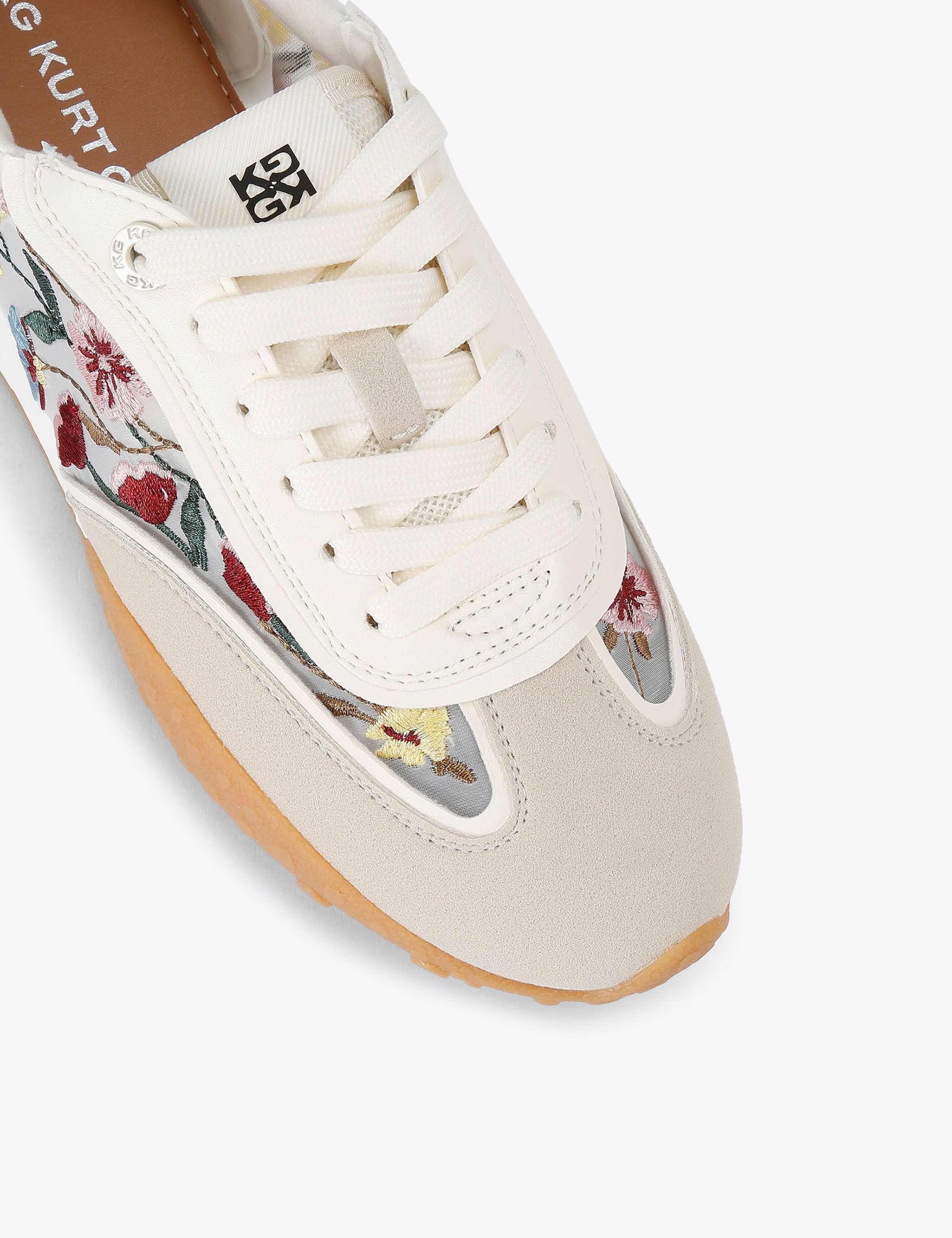 Lace-Up Floral Embroidery Trainers 5 of 5