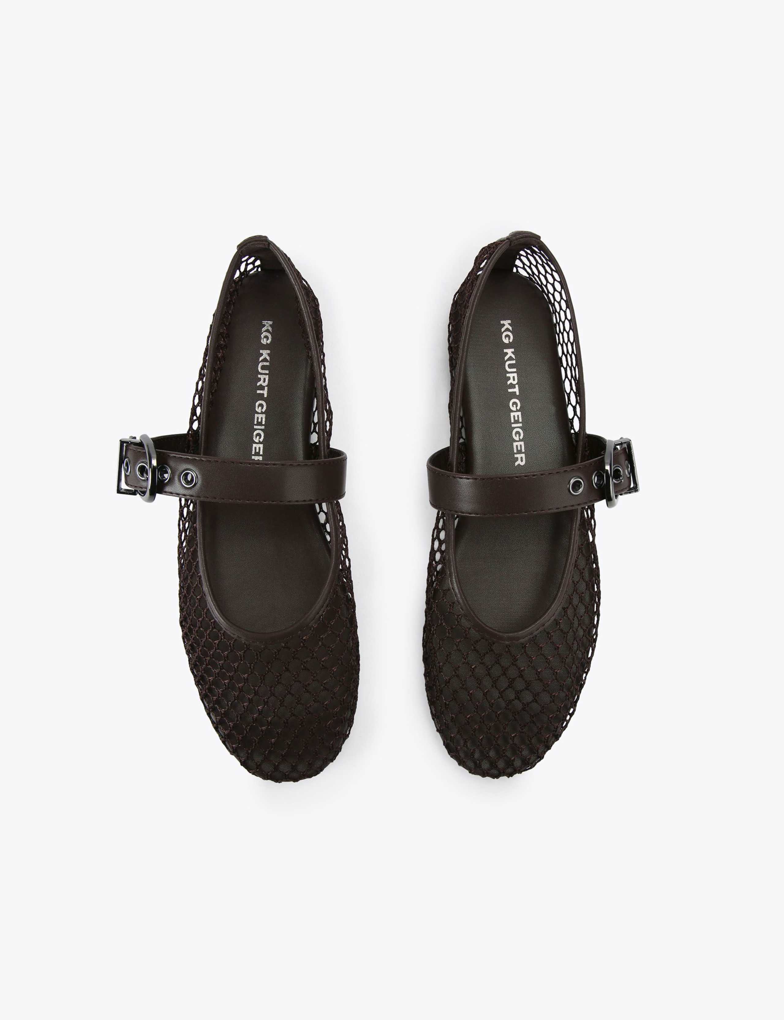 Woven Mesh Detail Flat Ballet Pumps 2 of 4