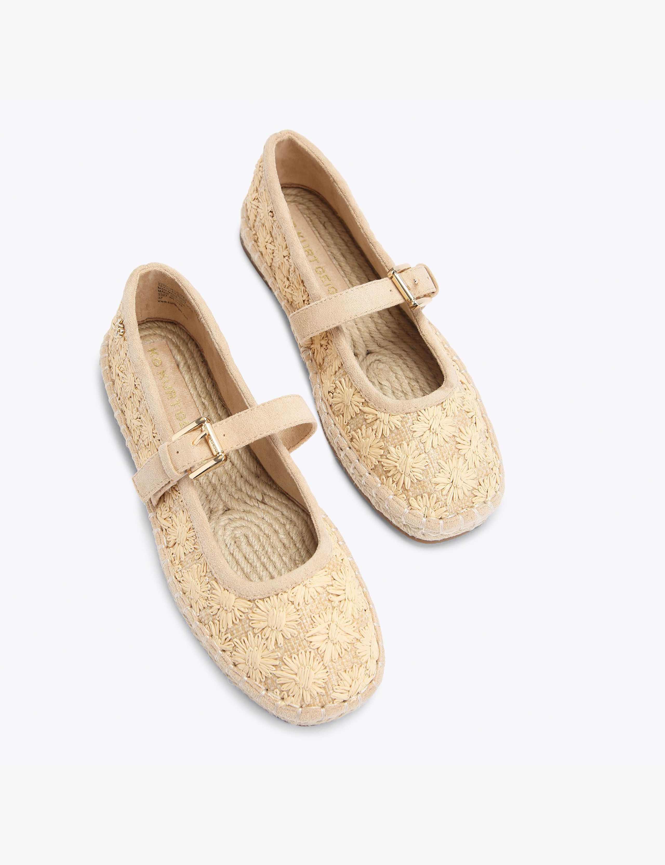 Floral Woven Flat Mary Jane Ballet Pumps 3 of 5