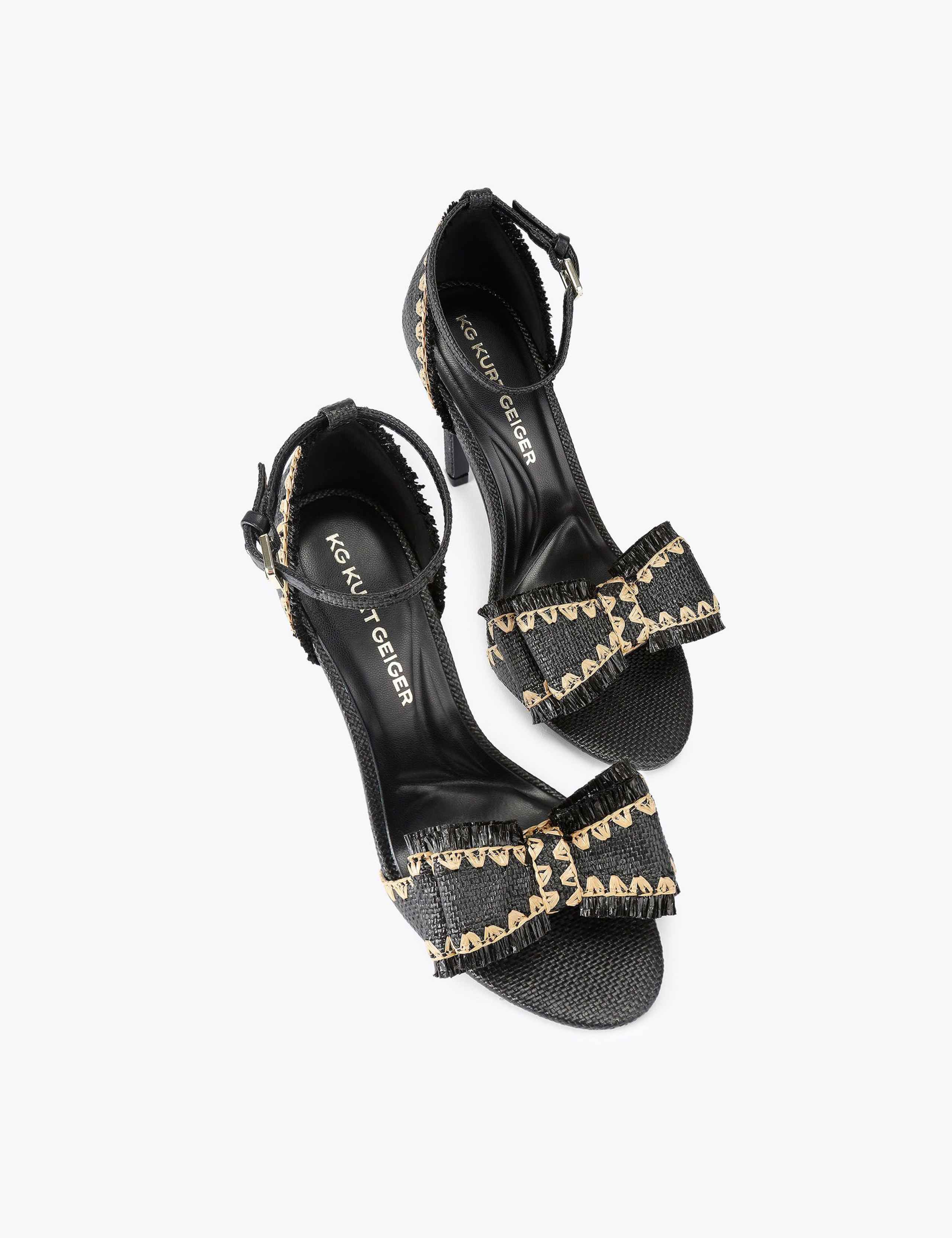 Raffia Bow Stiletto Heel Sandals 3 of 5