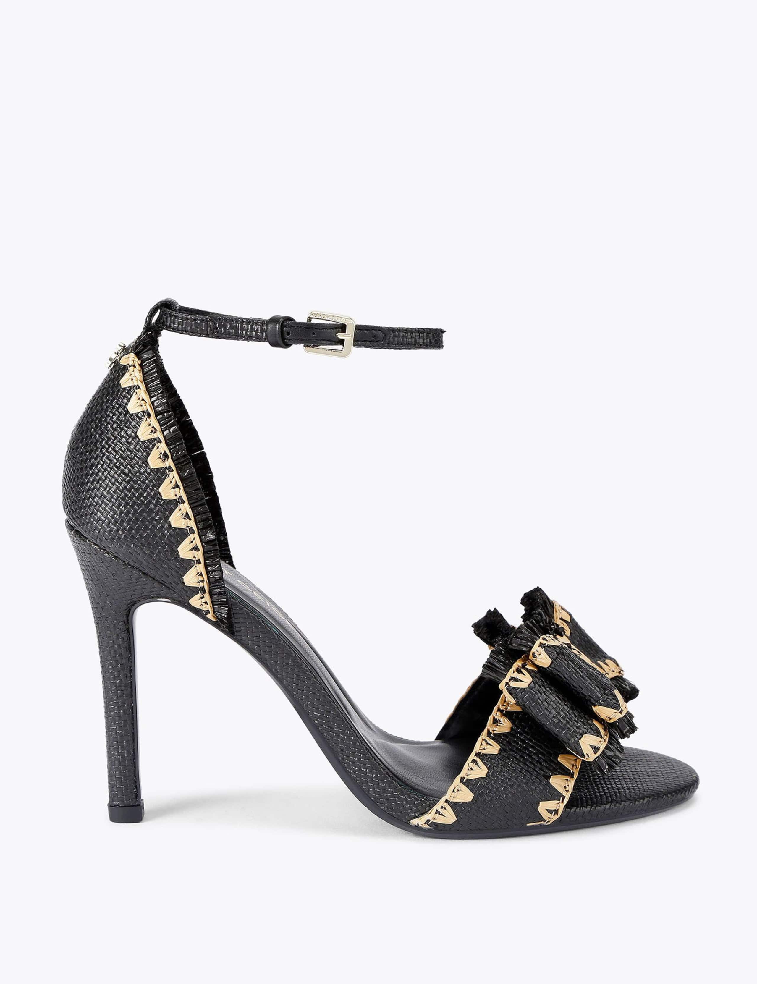 Raffia Bow Stiletto Heel Sandals 2 of 5