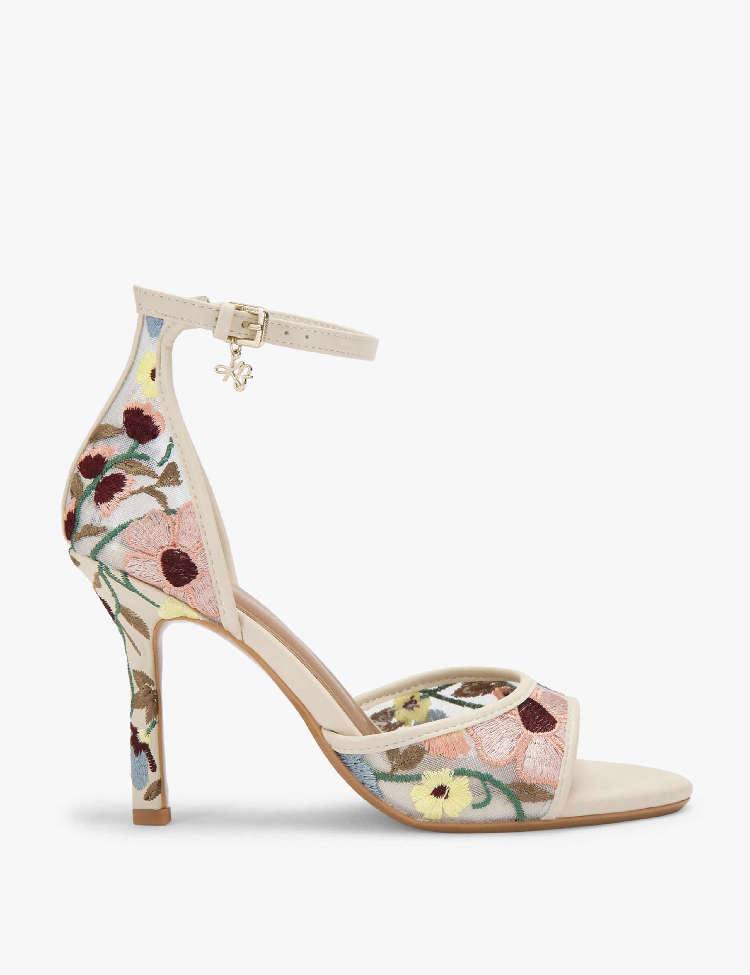Floral Buckle Stiletto Heel Sandals 1 of 4