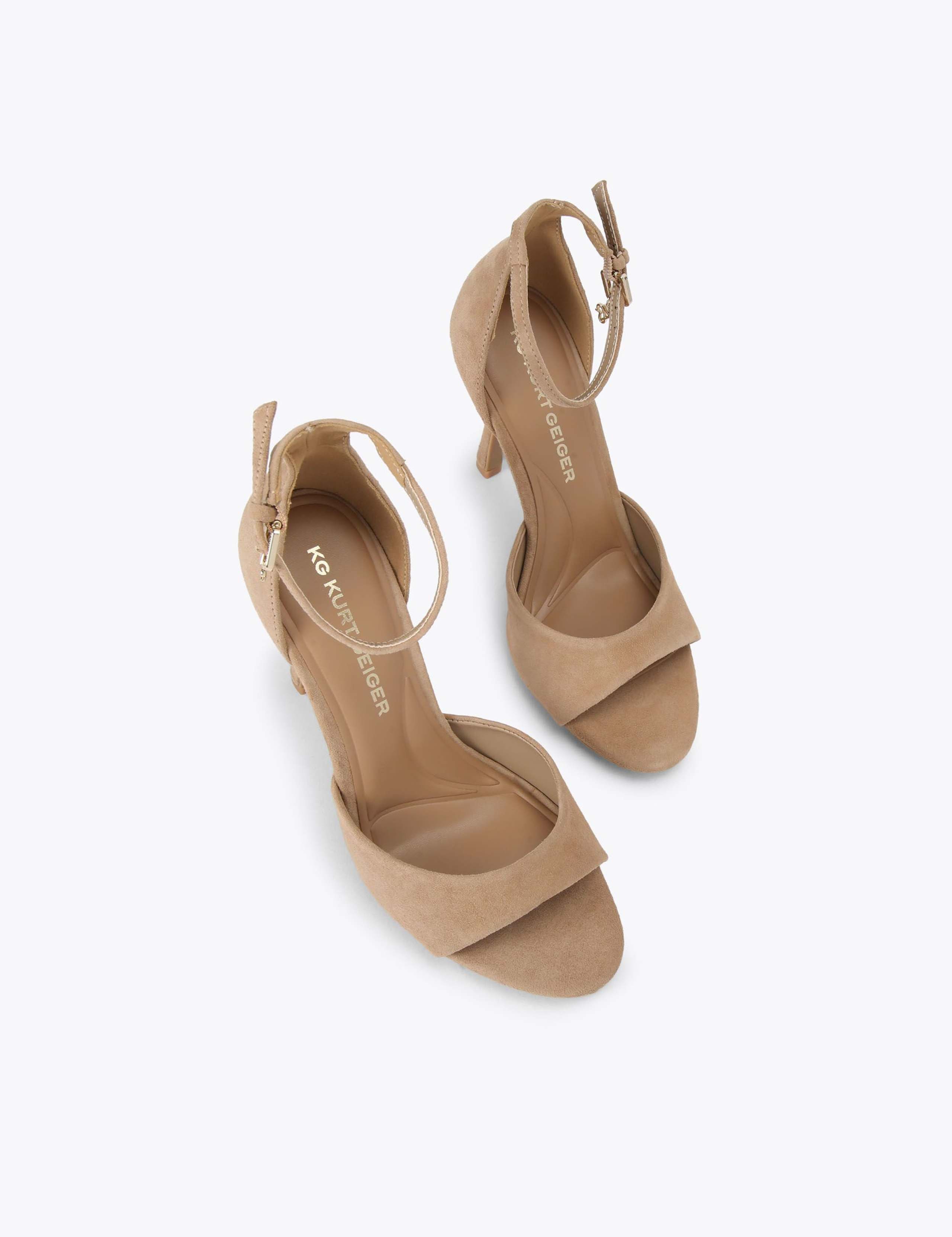 Suede Ankle Strap Stiletto Heel Sandals 2 of 4