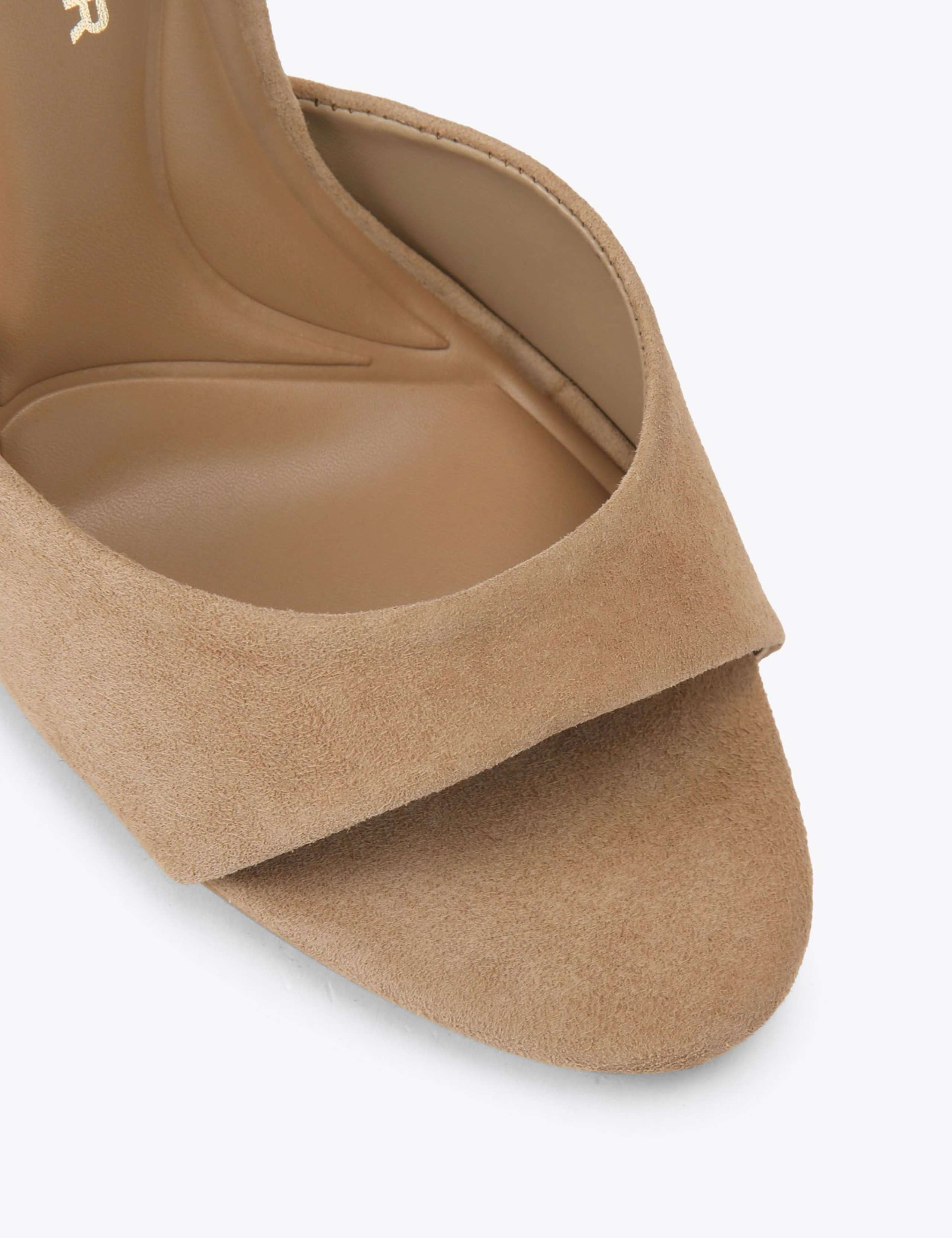 Suede Ankle Strap Stiletto Heel Sandals 3 of 4