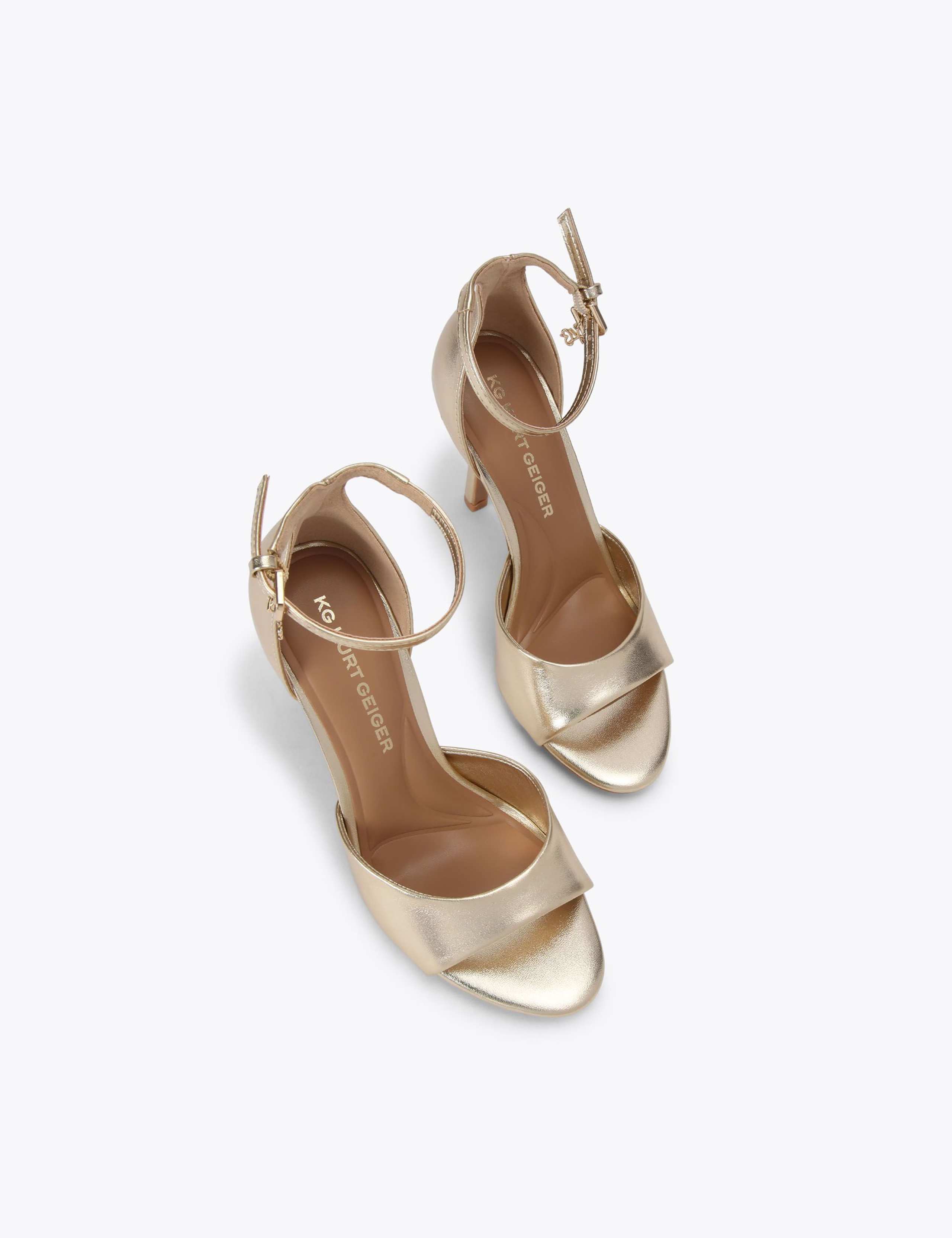 Metallic Ankle Strap Stiletto Heels 2 of 4