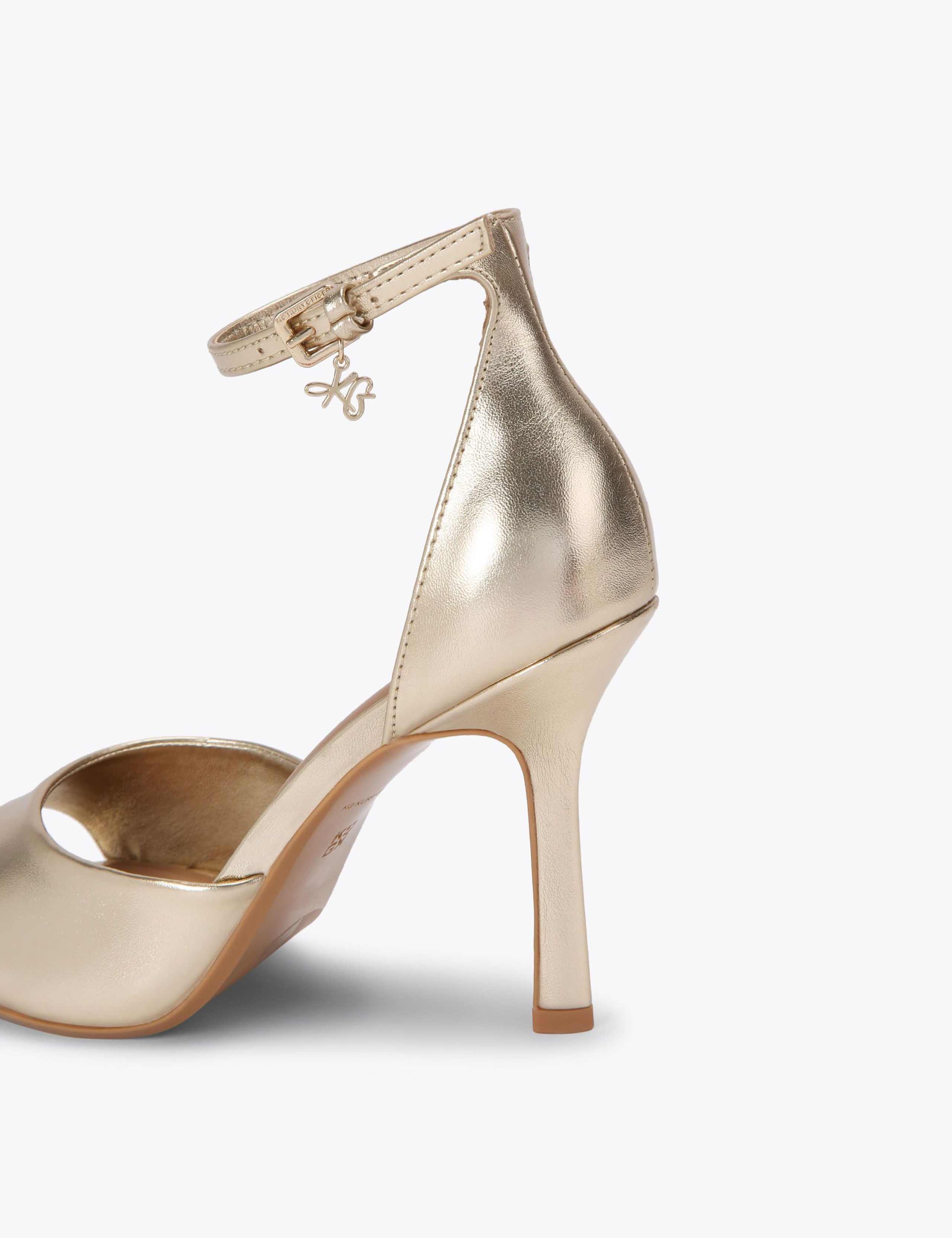 Metallic Ankle Strap Stiletto Heels 4 of 4