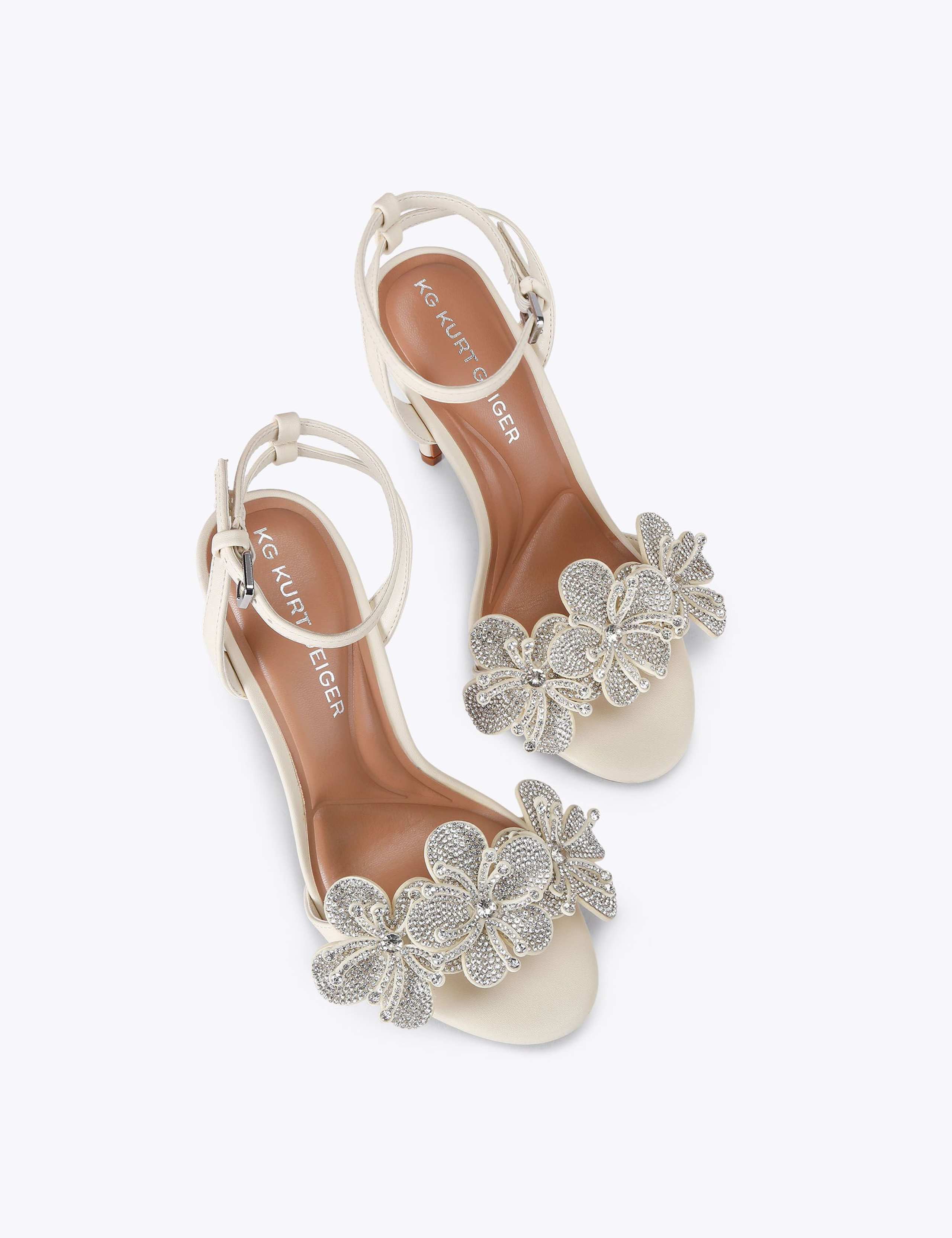 Floral Embellished Stiletto Heel Sandals 3 of 5