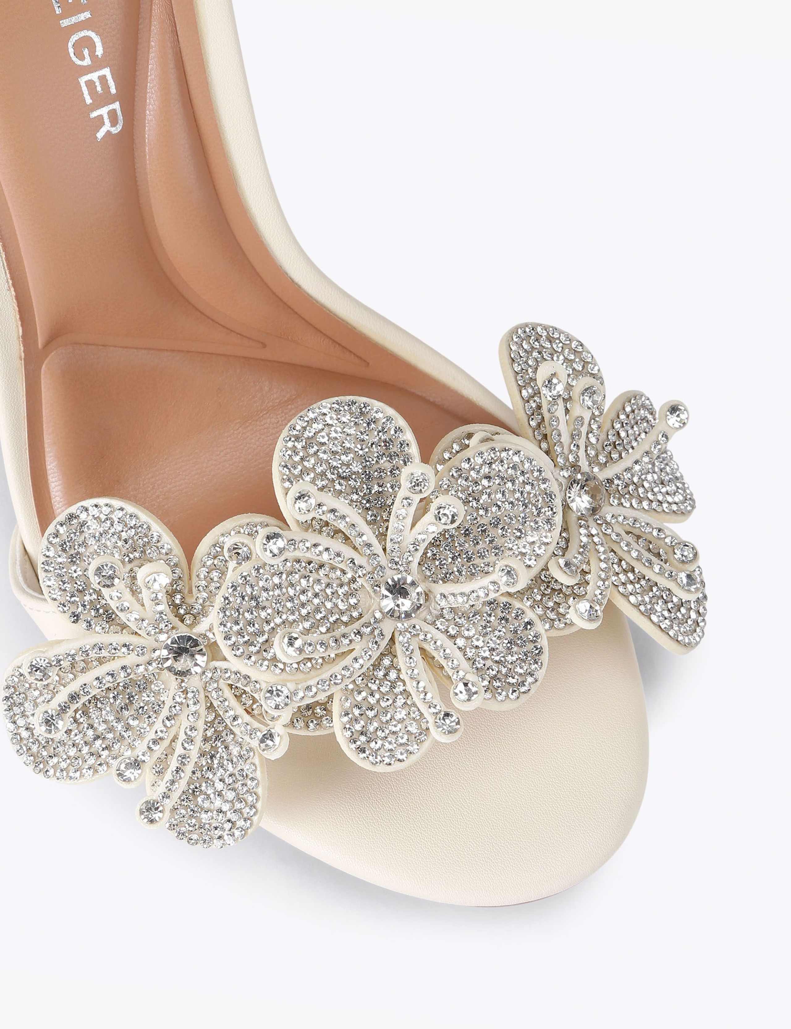 Floral Embellished Stiletto Heel Sandals 4 of 5