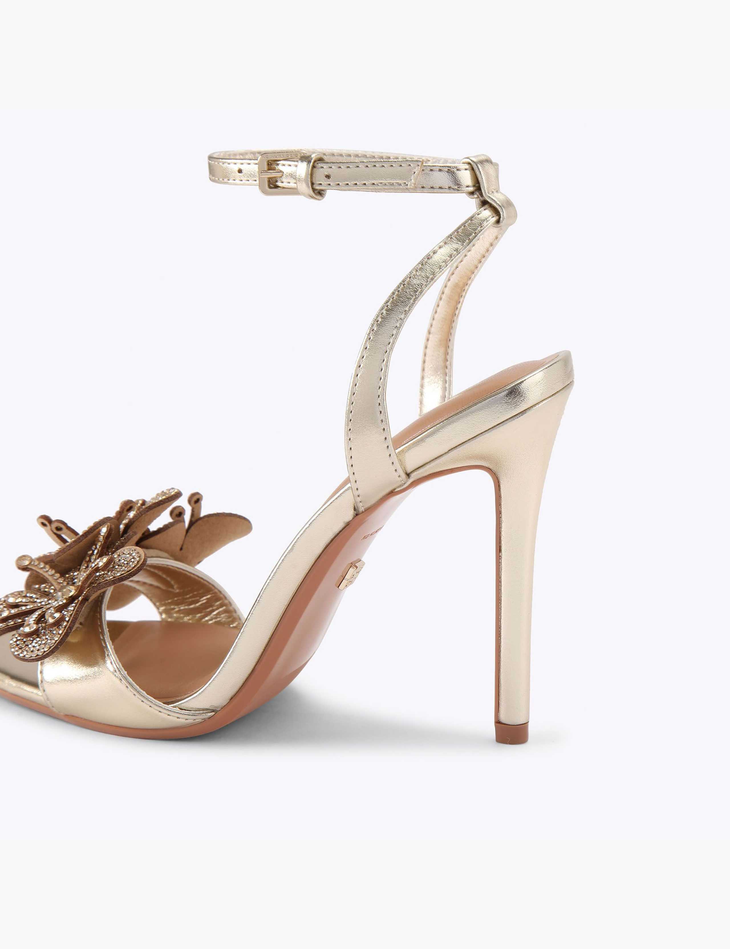 Metallic Ankle Strap Stiletto Heel Sandals 5 of 5