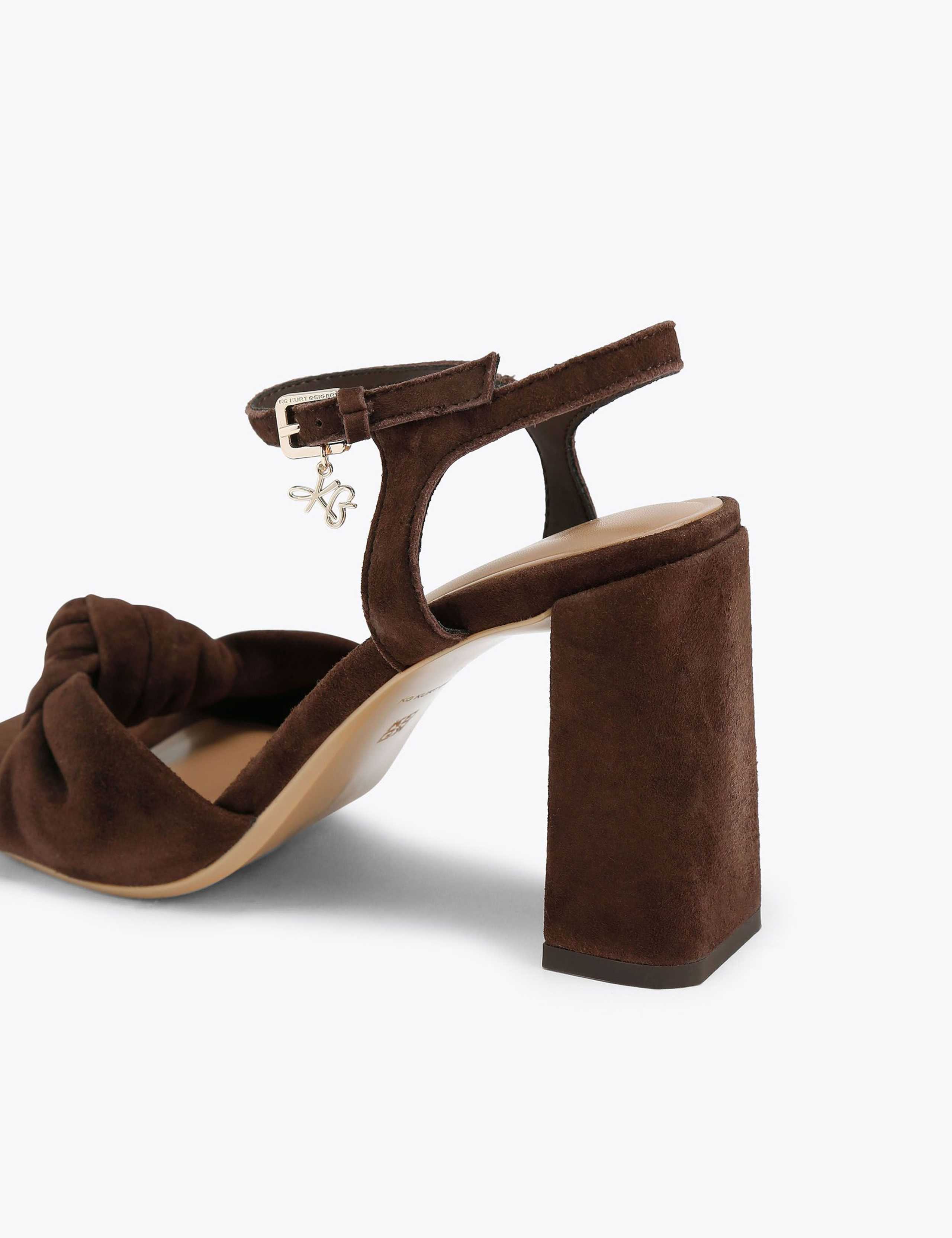 Suede Knot Detail Block Heel Sandals 5 of 5