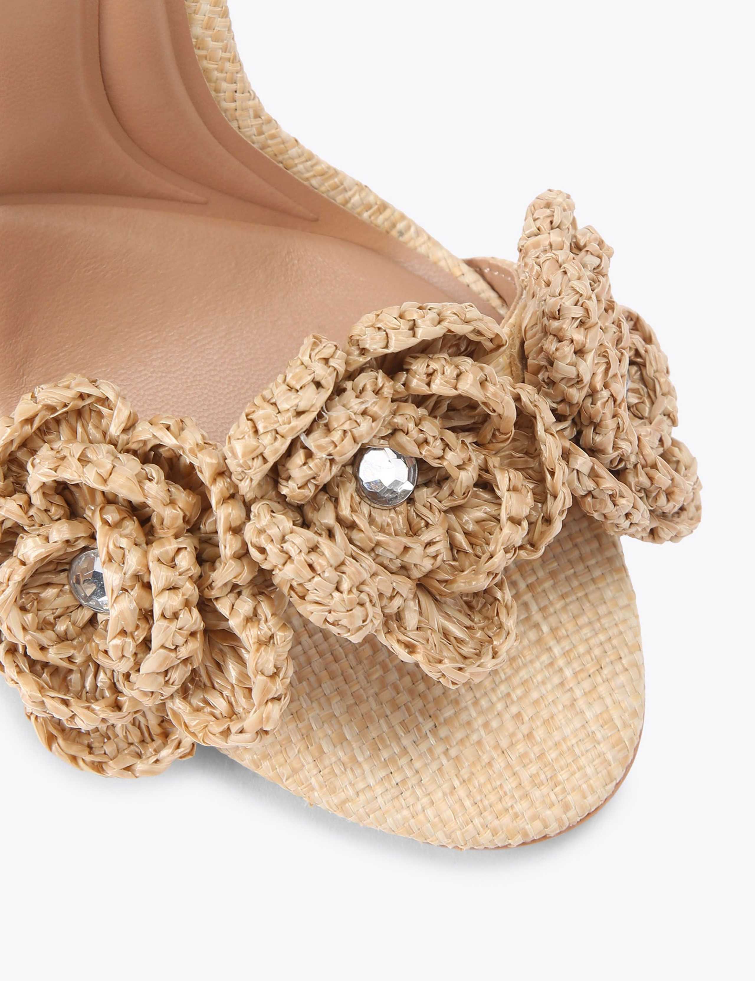 Floral Embroidered Stiletto Heel Sandals 3 of 4