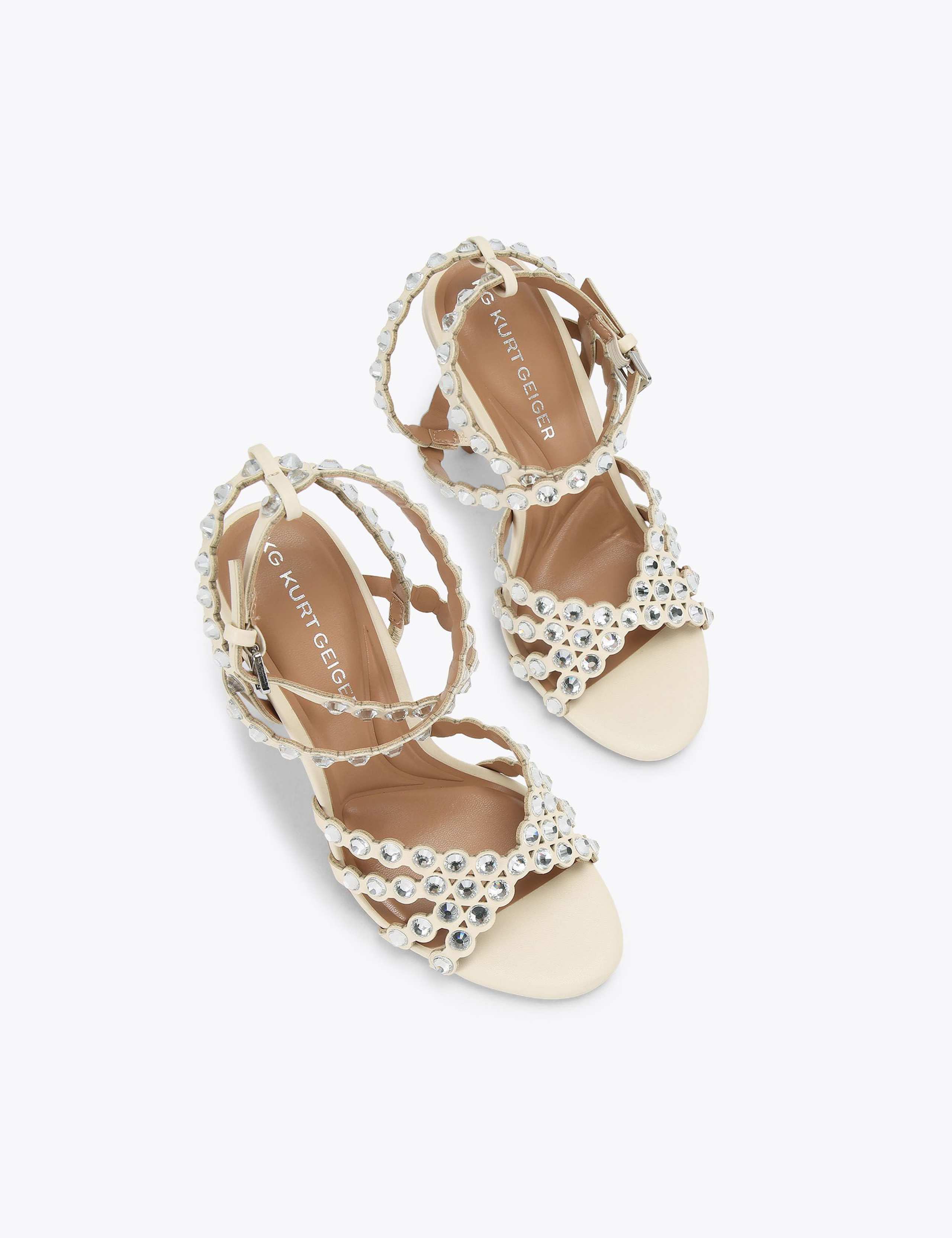 Studded Sparkle Stiletto Heel Sandals 2 of 4